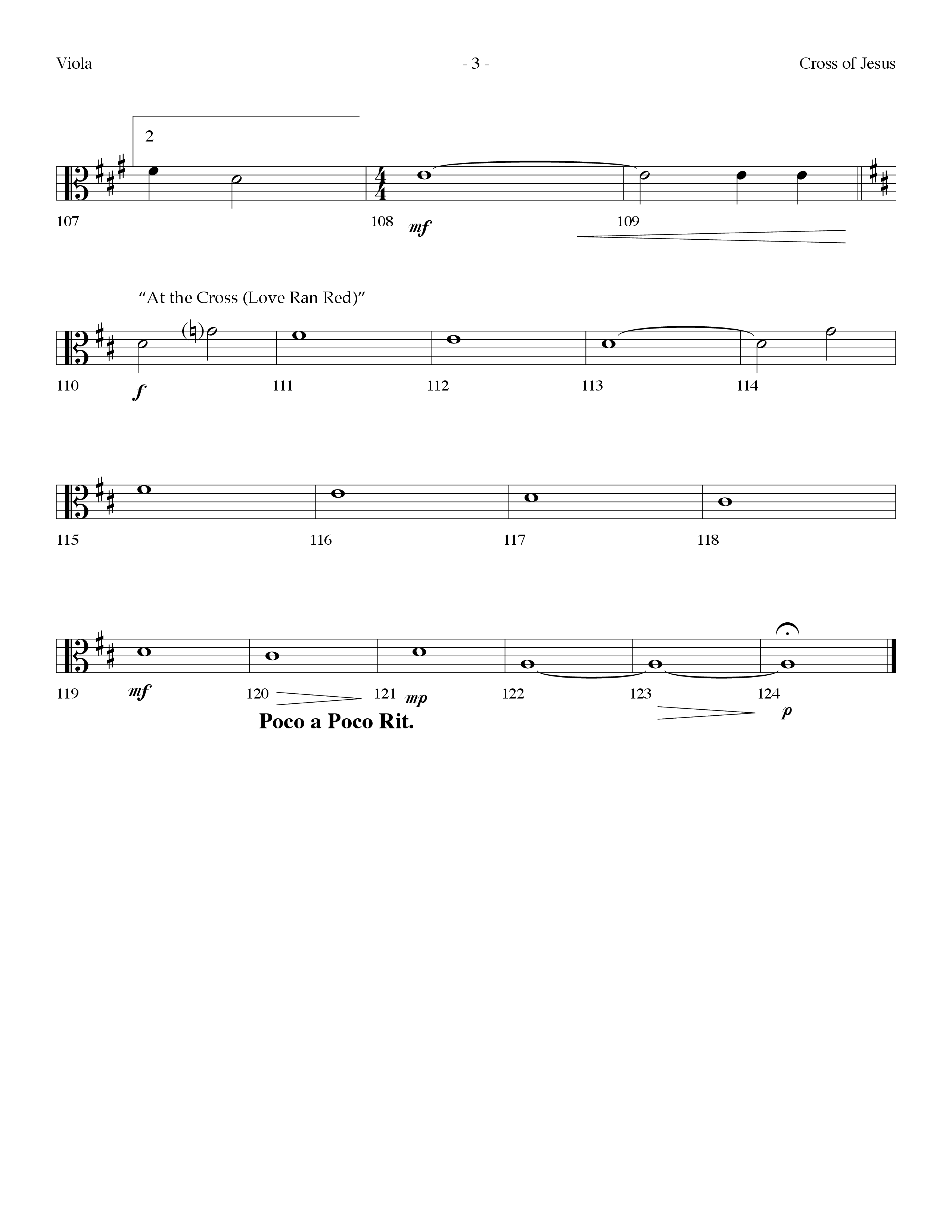 Cross Of Jesus Medley (Choral Anthem SATB) Viola (Lifeway Choral / Arr. Dennis Allen)