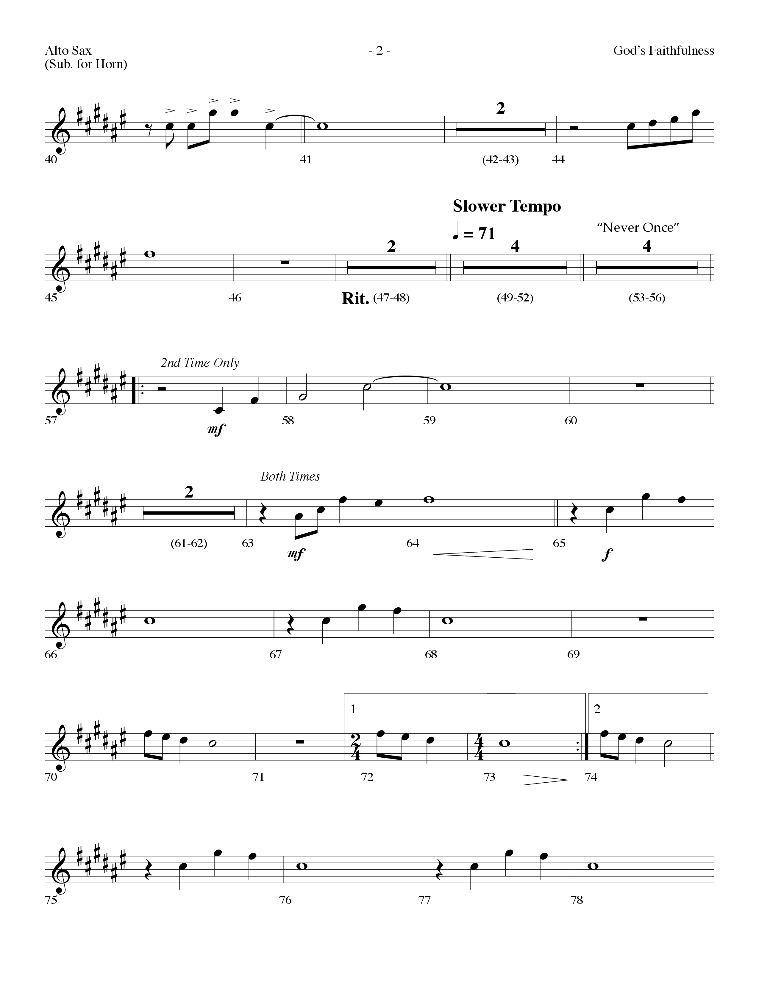 God's Faithfulness Medley (Choral Anthem SATB) Alto Sax (Lifeway Choral / Arr. Dennis Allen)