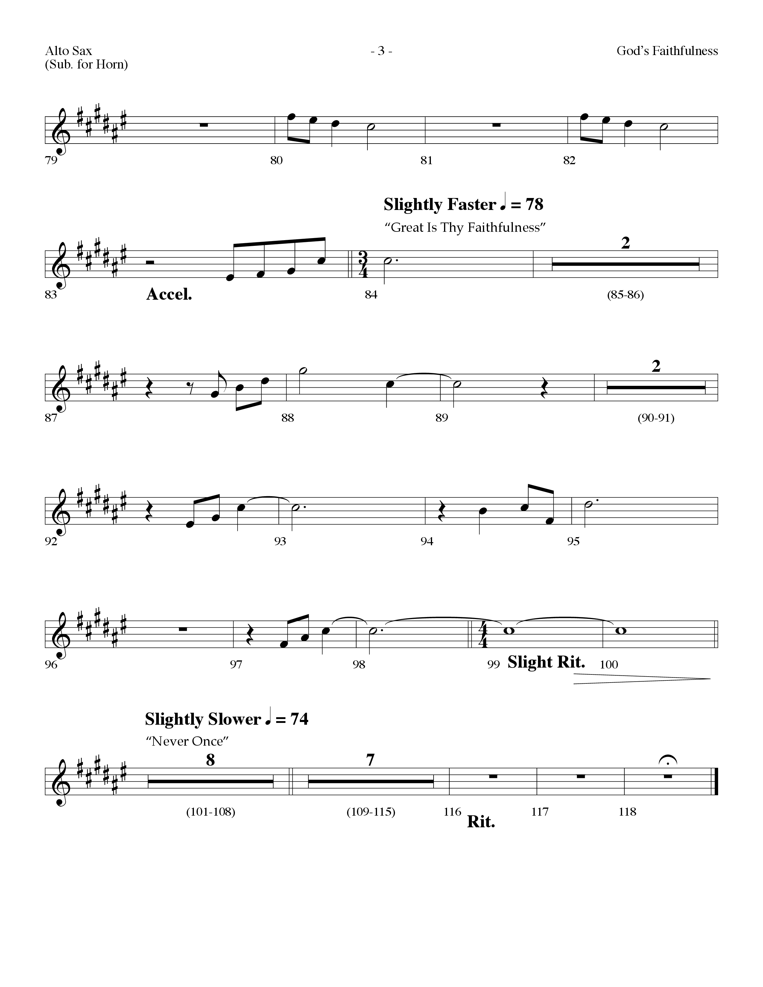 God's Faithfulness Medley (Choral Anthem SATB) Alto Sax (Lifeway Choral / Arr. Dennis Allen)