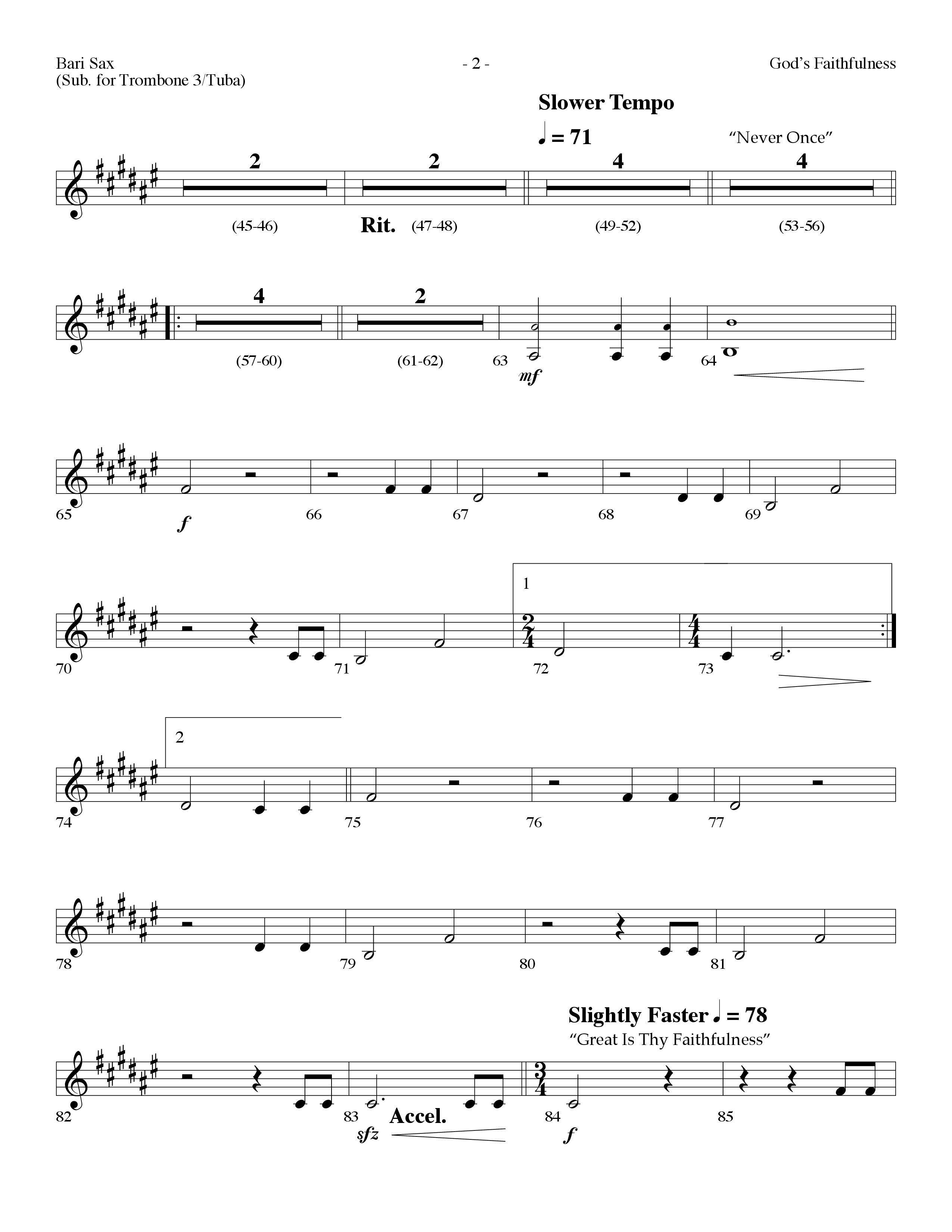 God's Faithfulness Medley (Choral Anthem SATB) Bari Sax (Lifeway Choral / Arr. Dennis Allen)