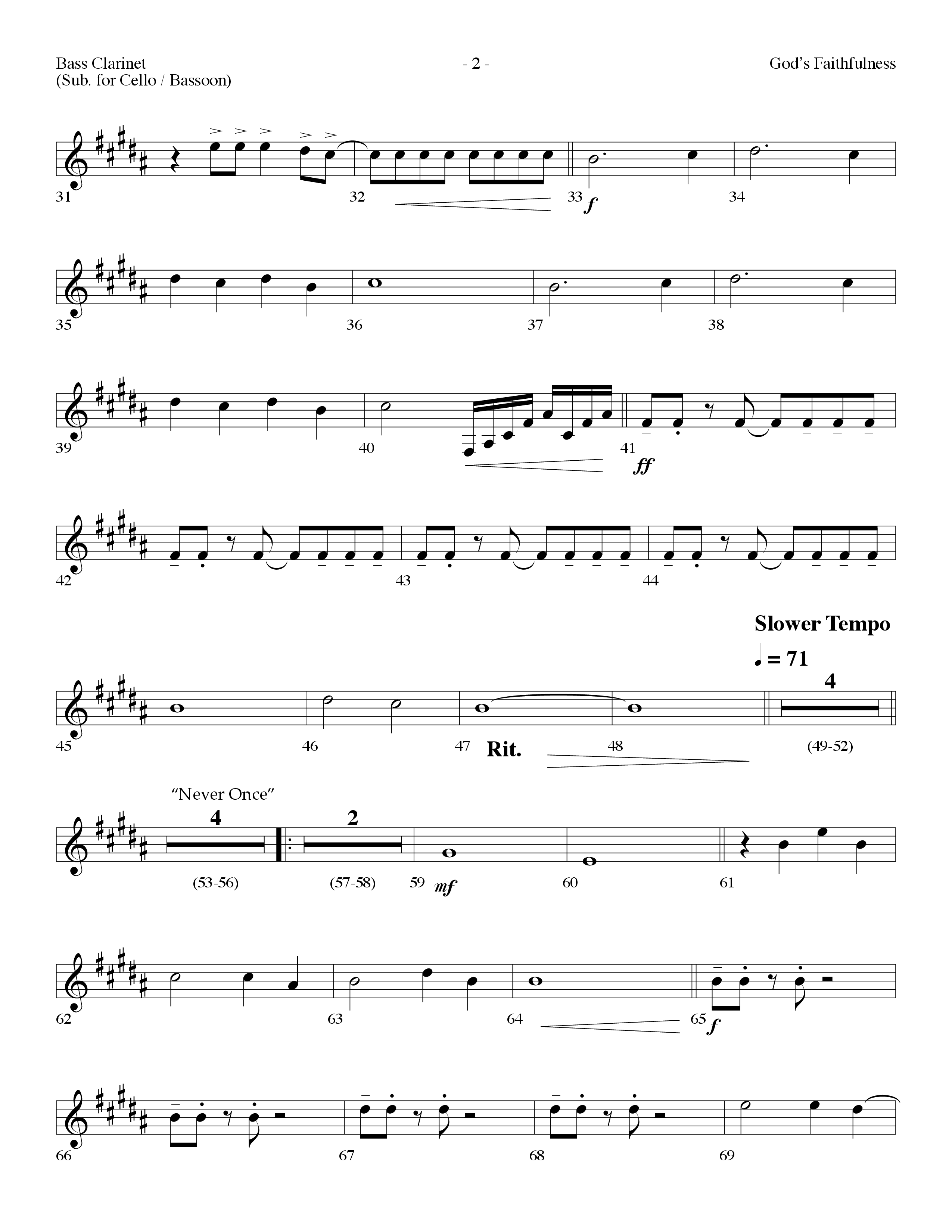 God's Faithfulness Medley (Choral Anthem SATB) Bass Clarinet (Lifeway Choral / Arr. Dennis Allen)