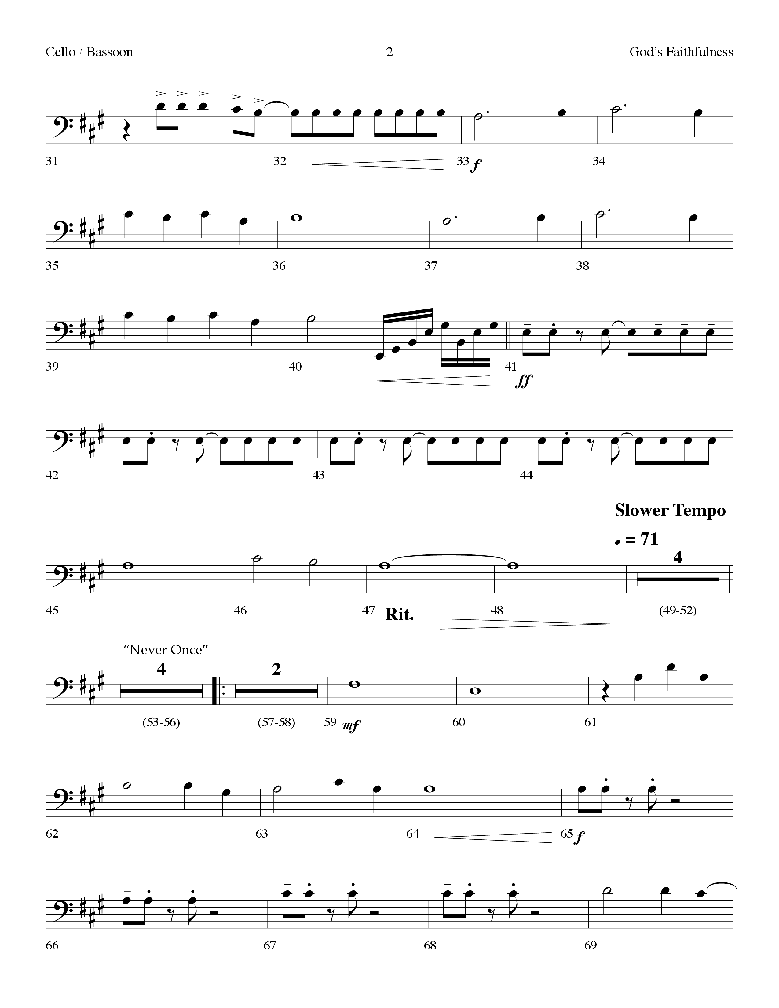 God's Faithfulness Medley (Choral Anthem SATB) Cello (Lifeway Choral / Arr. Dennis Allen)