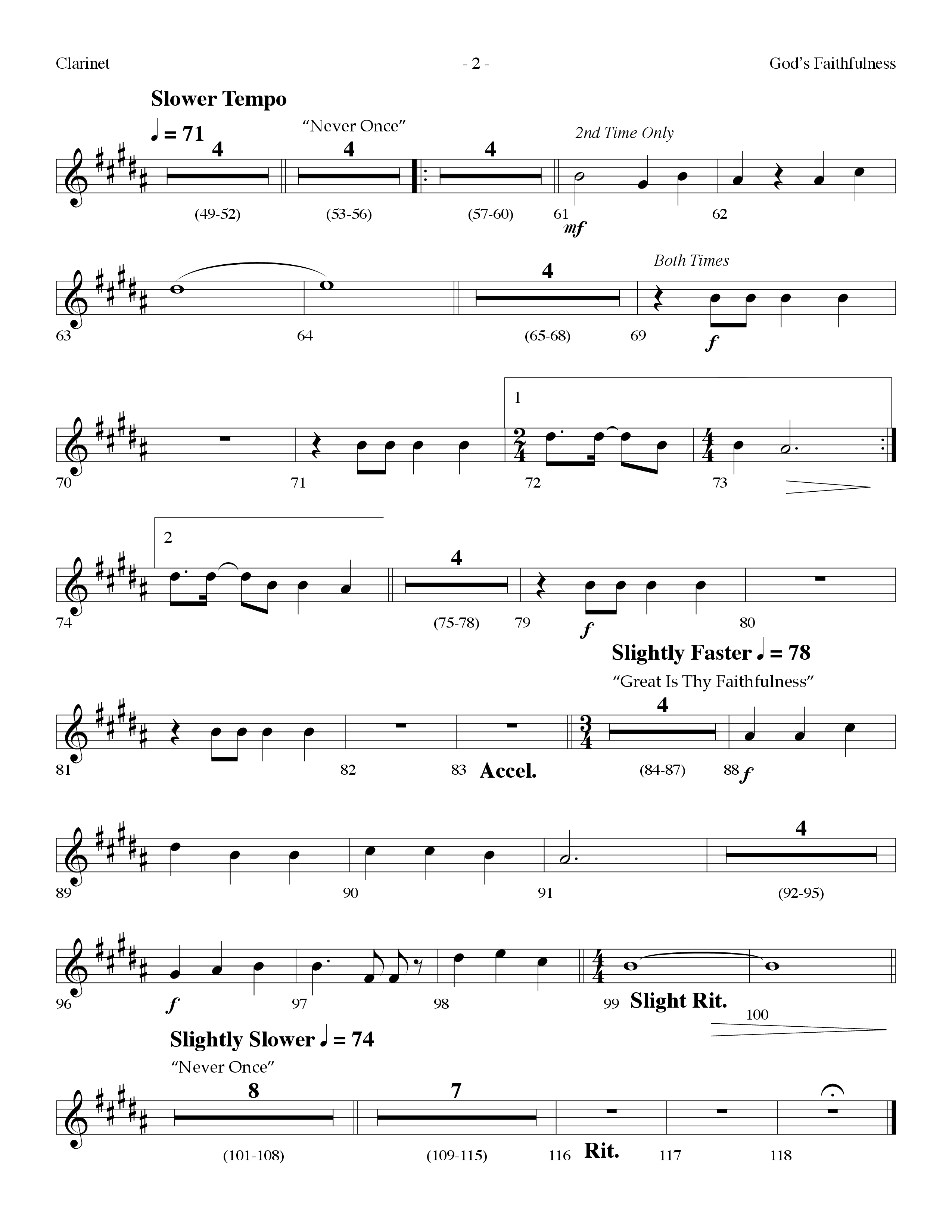 God's Faithfulness Medley (Choral Anthem SATB) Clarinet (Lifeway Choral / Arr. Dennis Allen)
