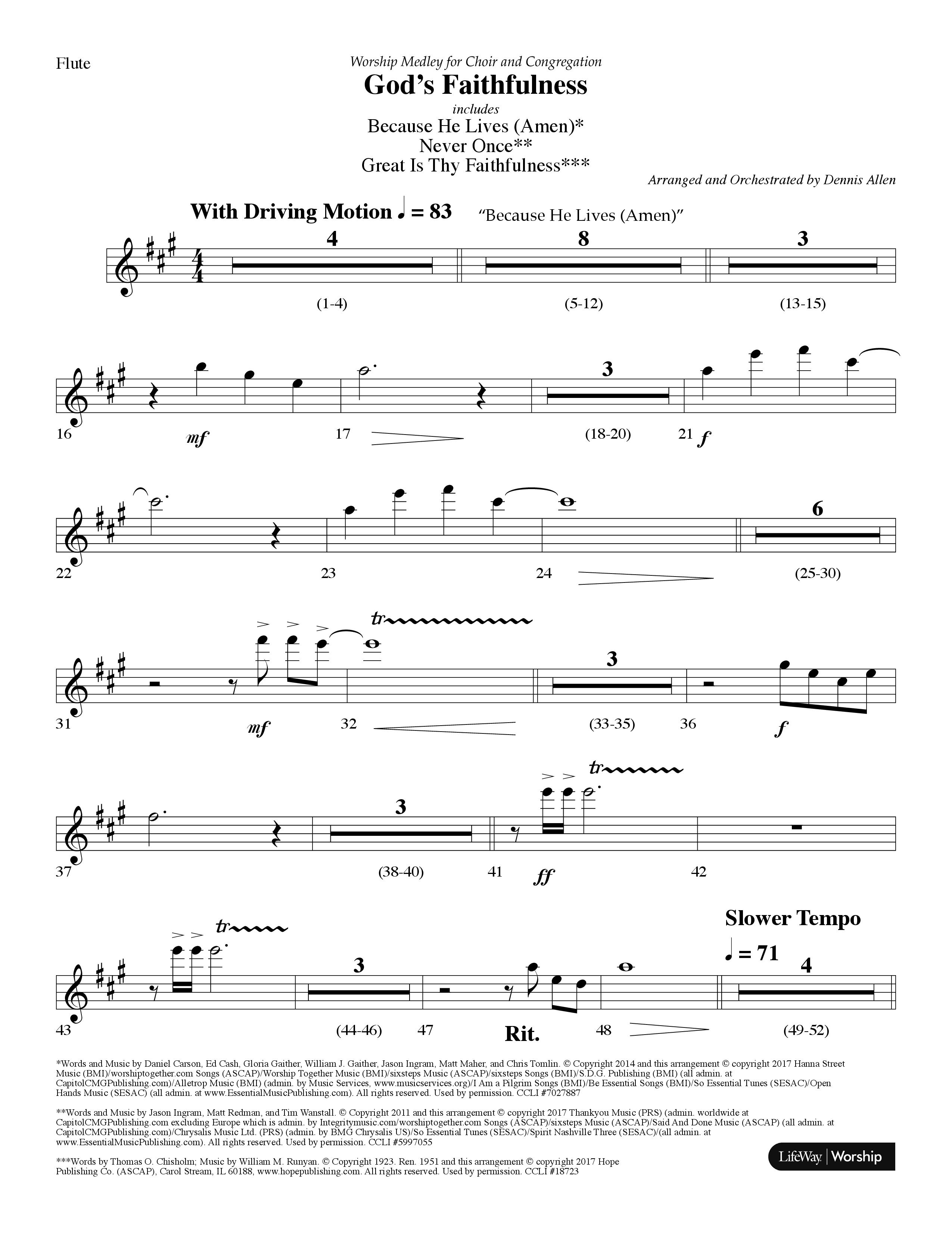 God's Faithfulness Medley (Choral Anthem SATB) Flute (Lifeway Choral / Arr. Dennis Allen)
