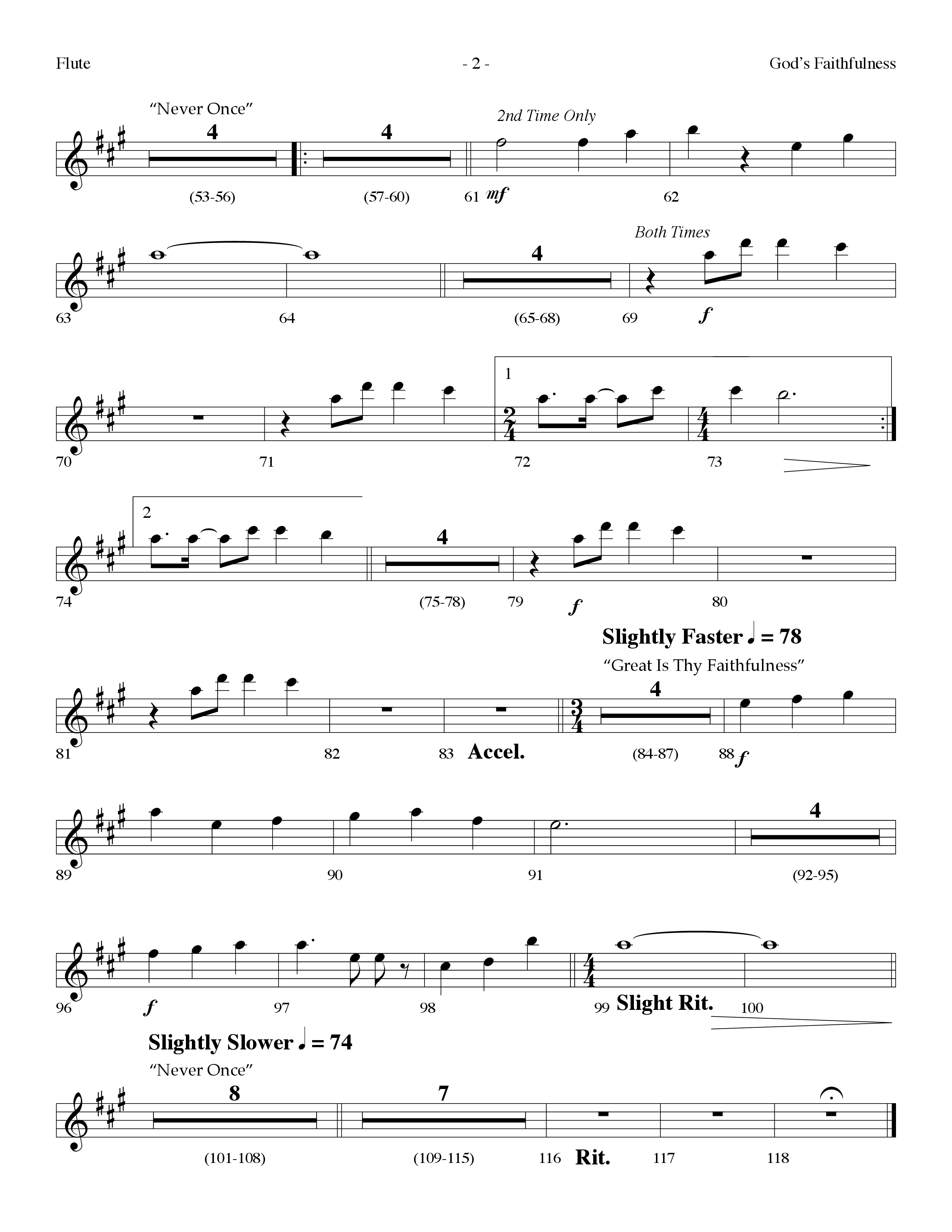 God's Faithfulness Medley (Choral Anthem SATB) Flute (Lifeway Choral / Arr. Dennis Allen)