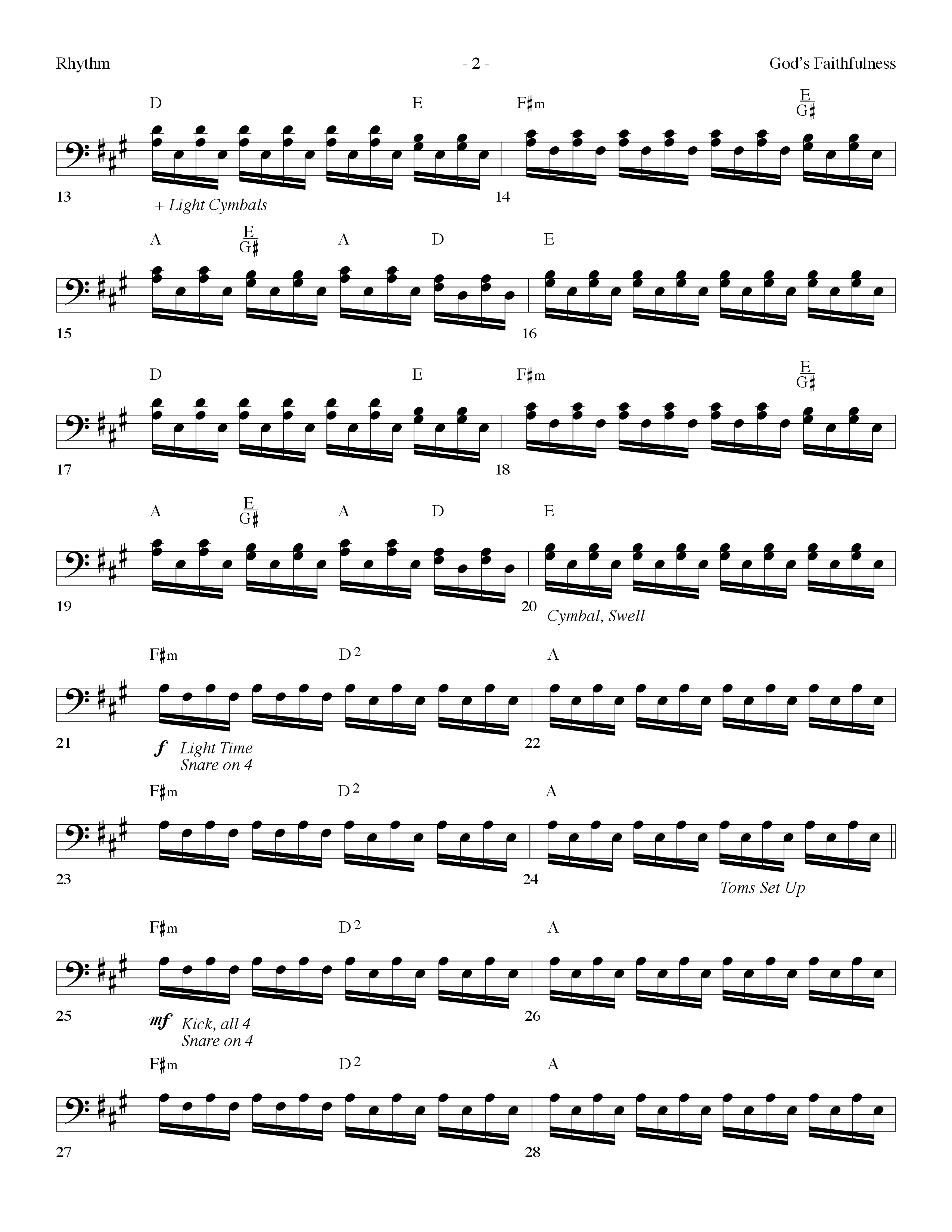 God's Faithfulness Medley (Choral Anthem SATB) Rhythm Chart (Lifeway Choral / Arr. Dennis Allen)