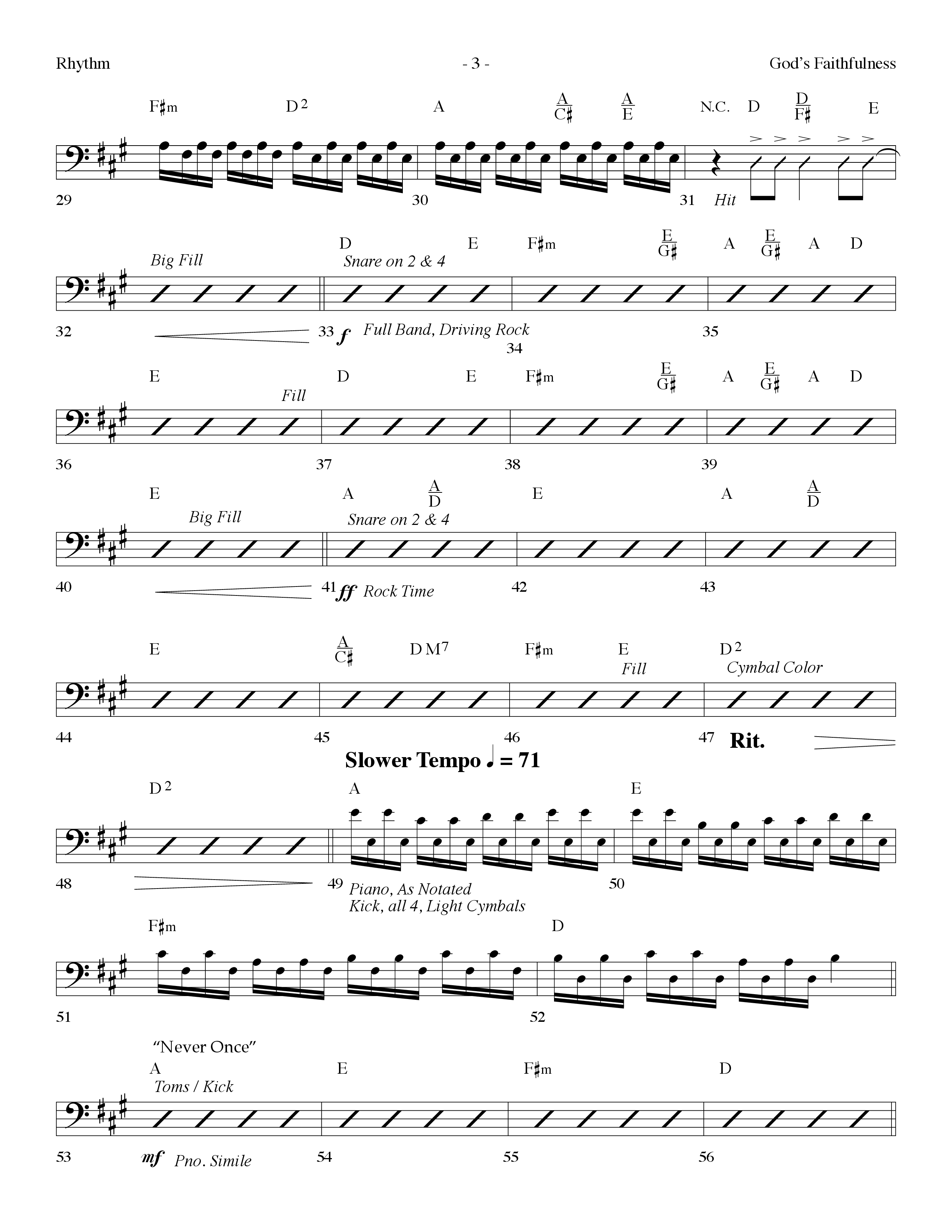 God's Faithfulness Medley (Choral Anthem SATB) Rhythm Chart (Lifeway Choral / Arr. Dennis Allen)