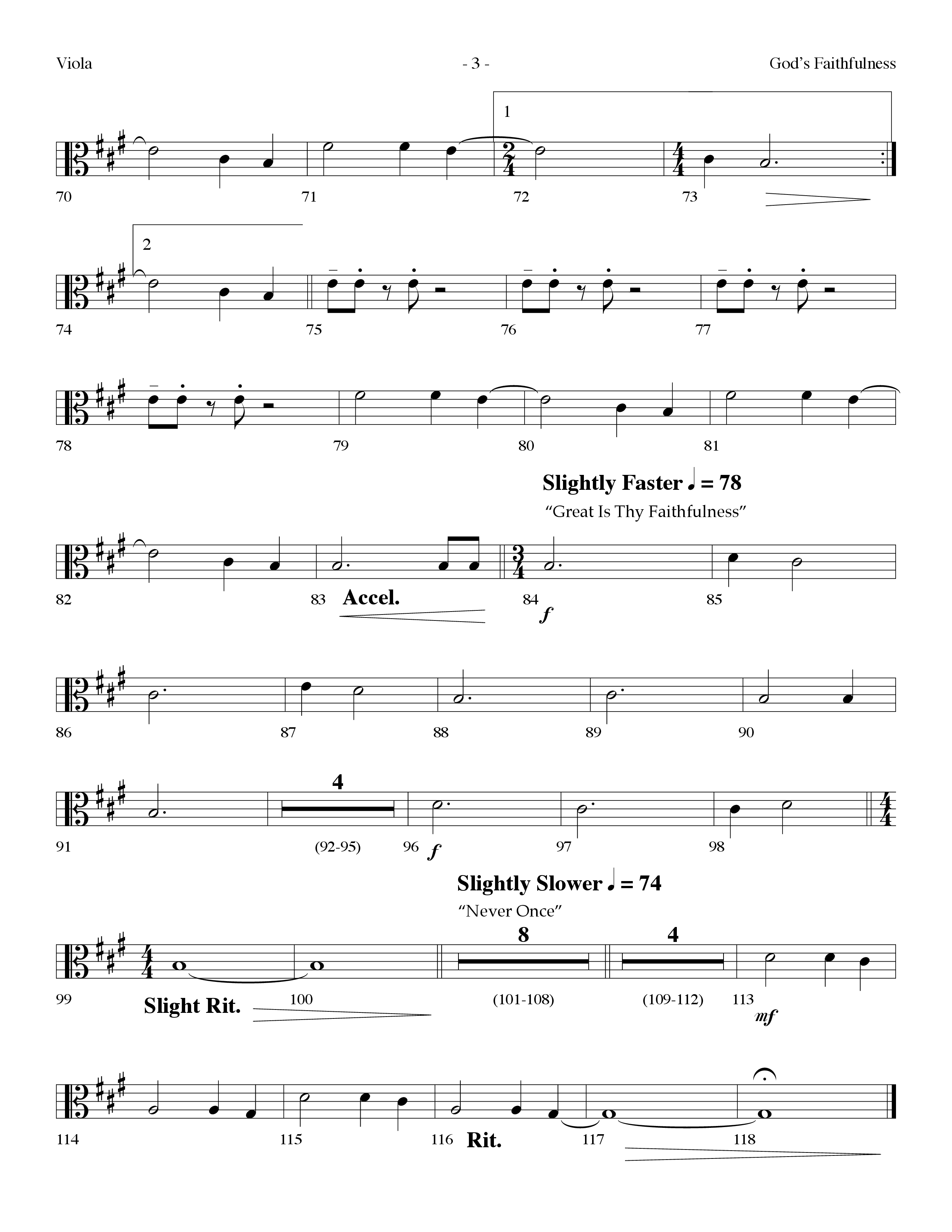 God's Faithfulness Medley (Choral Anthem SATB) Viola (Lifeway Choral / Arr. Dennis Allen)