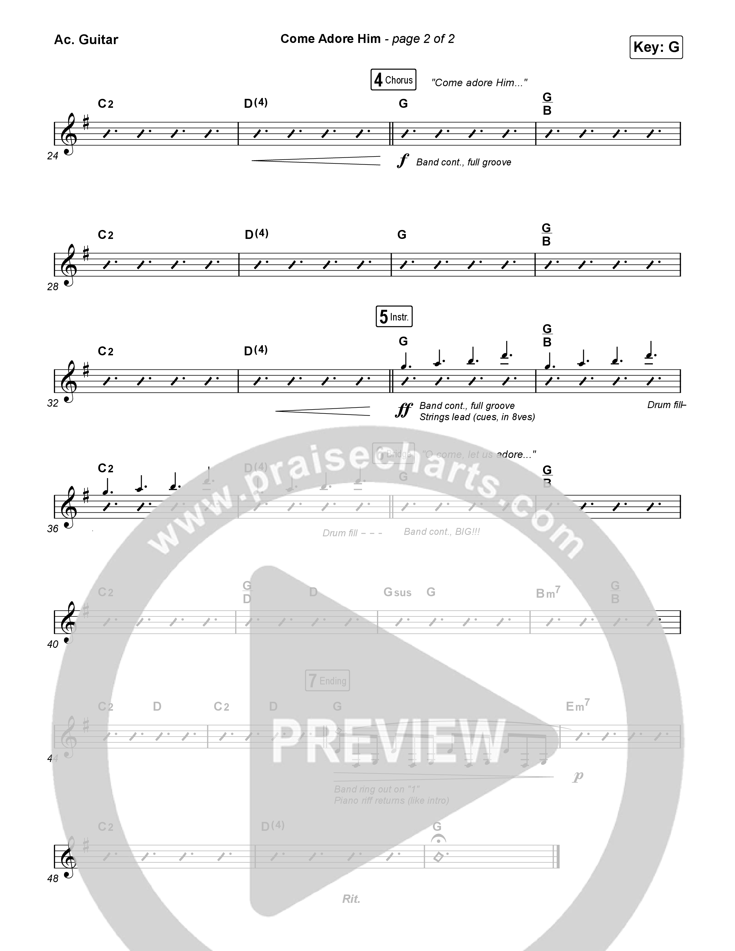 Come Adore Him Acoustic Guitar (Riley Clemmons)