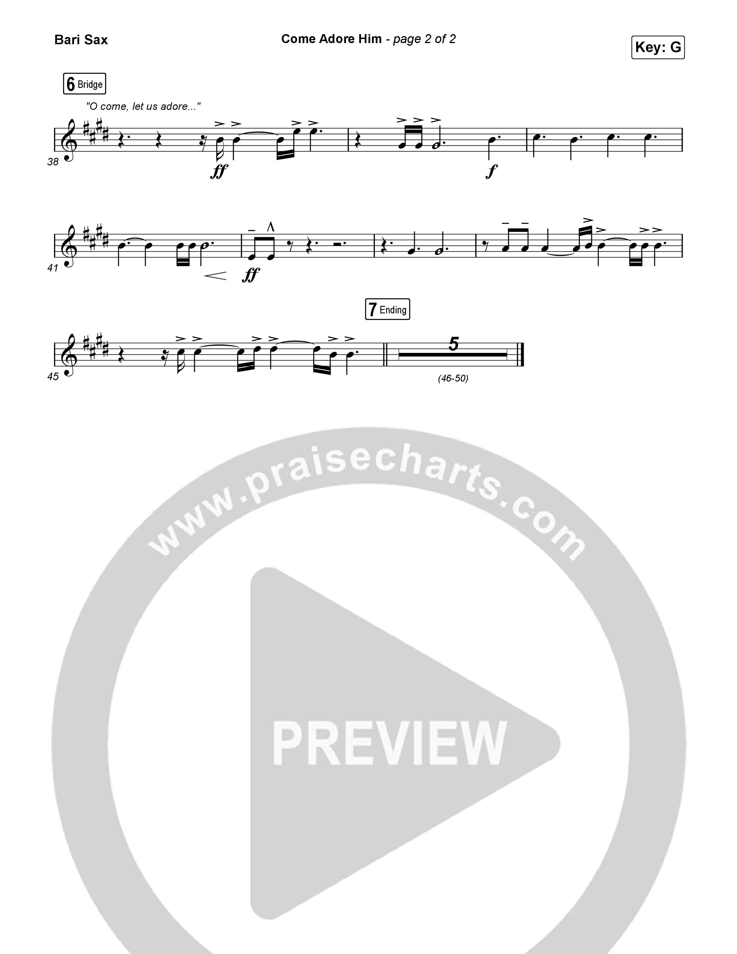 Come Adore Him Bari Sax (Riley Clemmons)