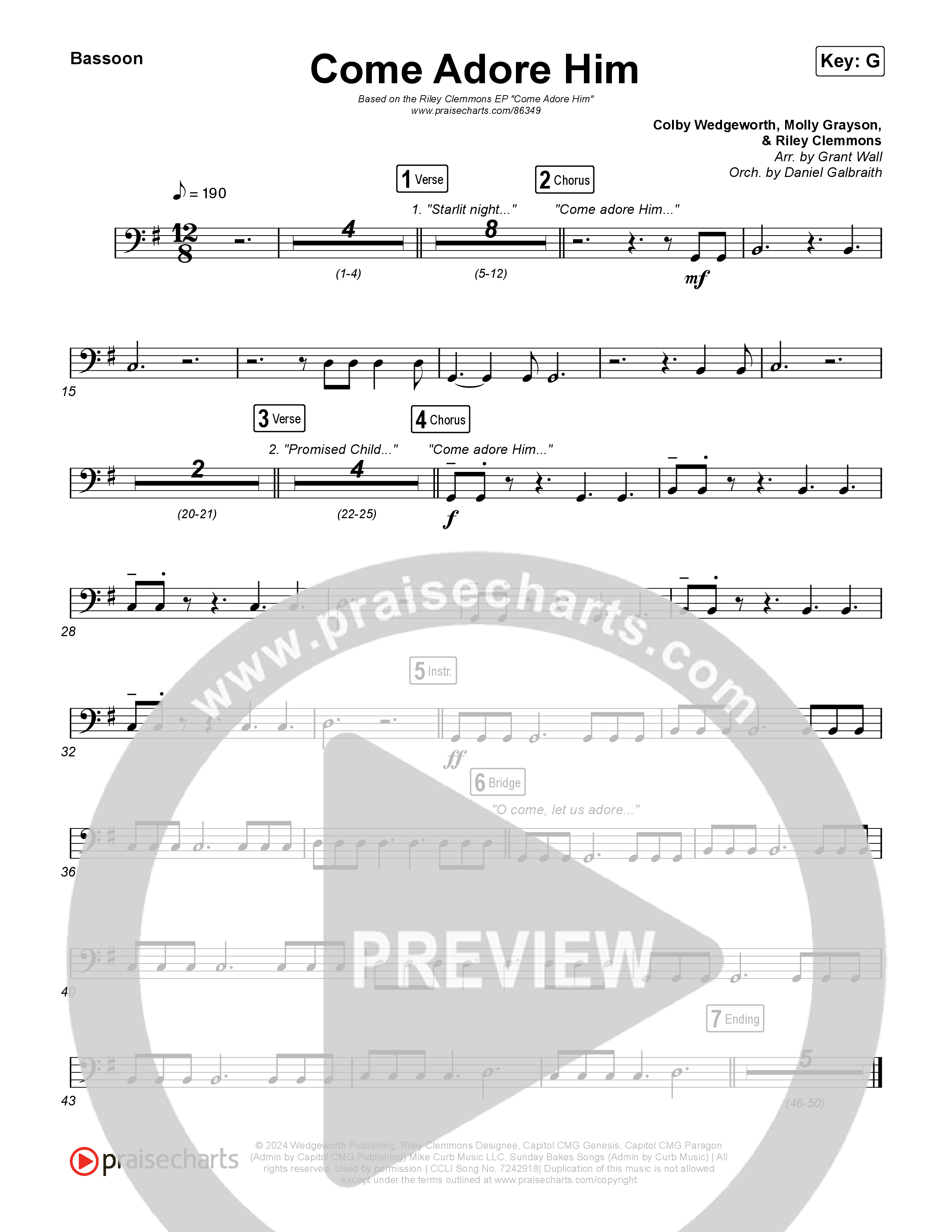 Come Adore Him Bassoon (Riley Clemmons)