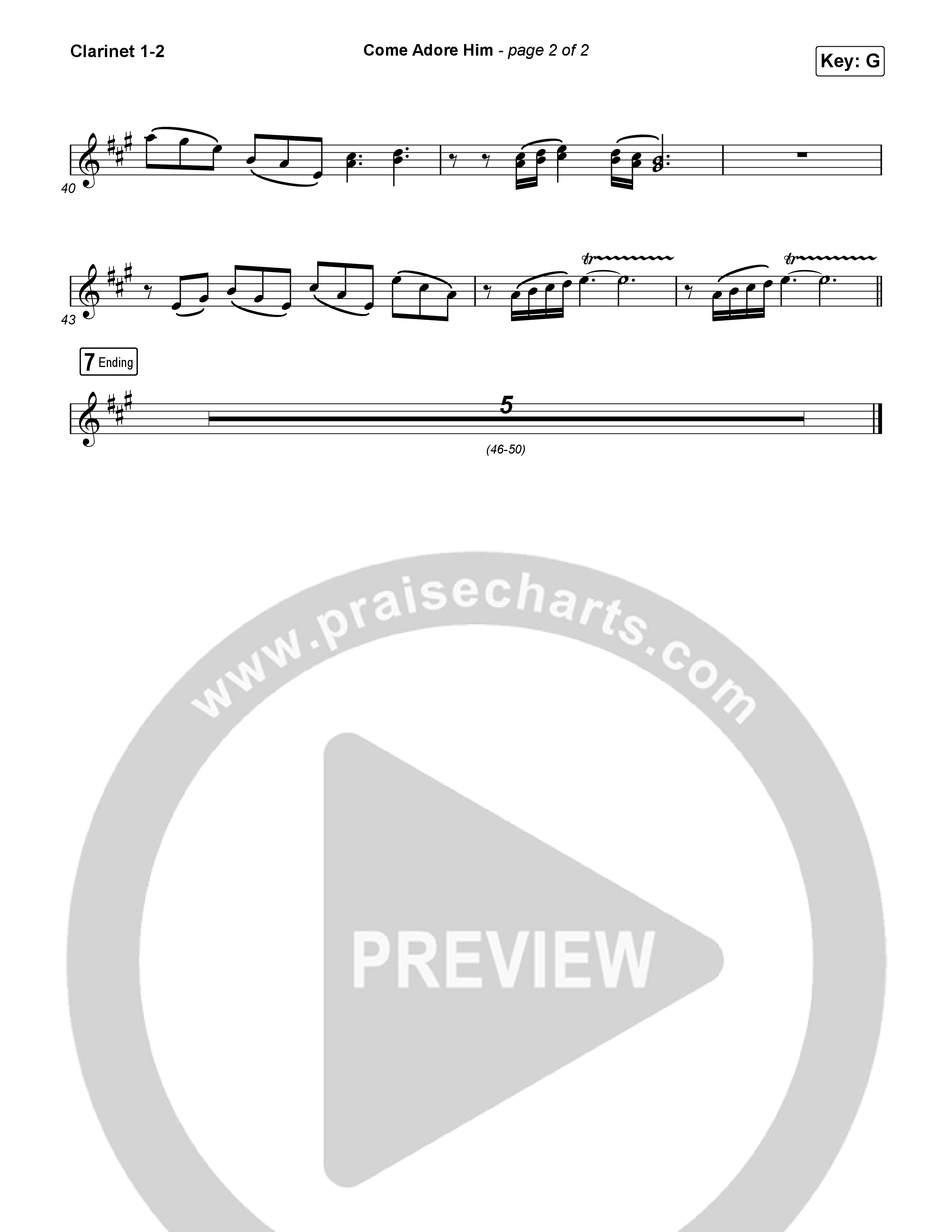 Come Adore Him Clarinet 1/2 (Riley Clemmons)