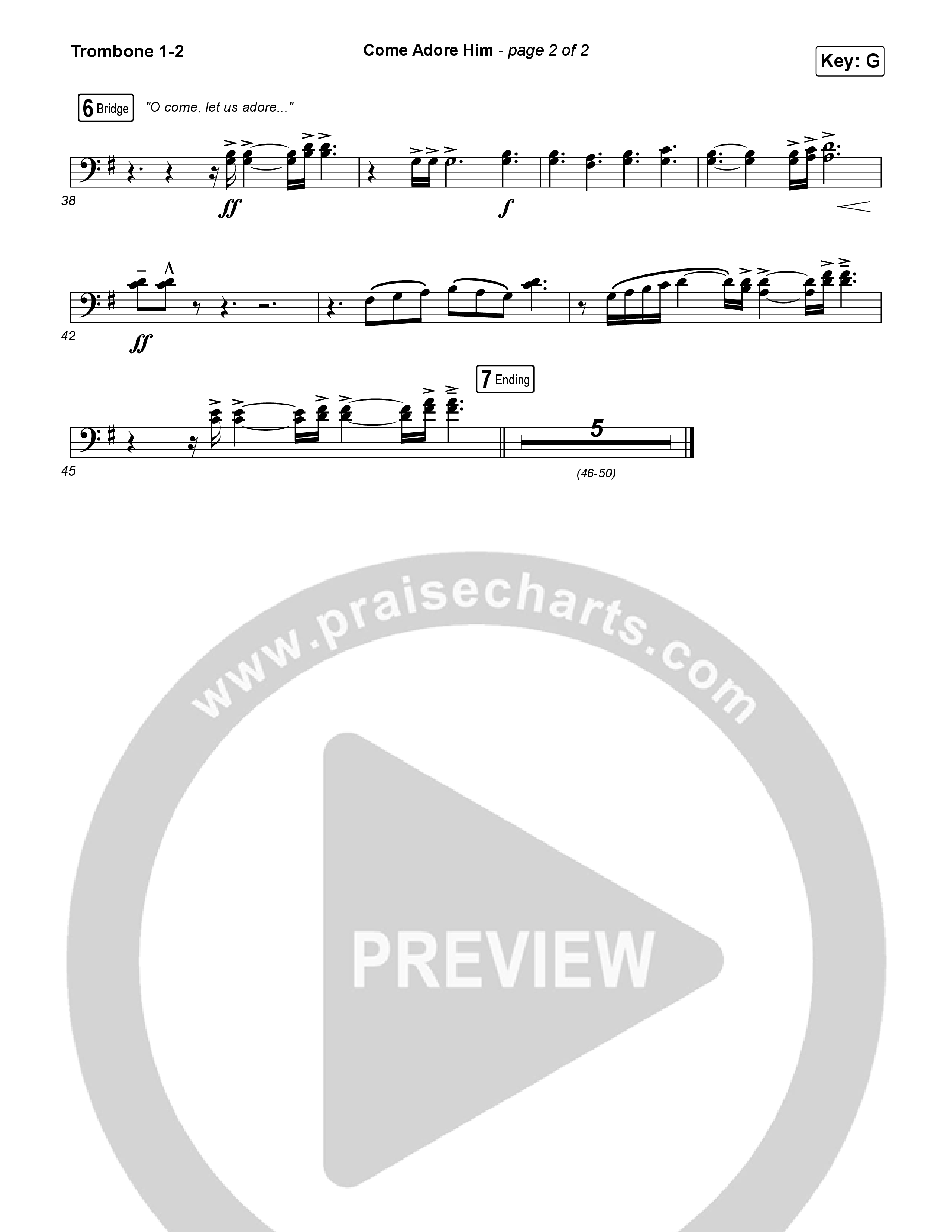 Come Adore Him Trombone 1/2 (Riley Clemmons)