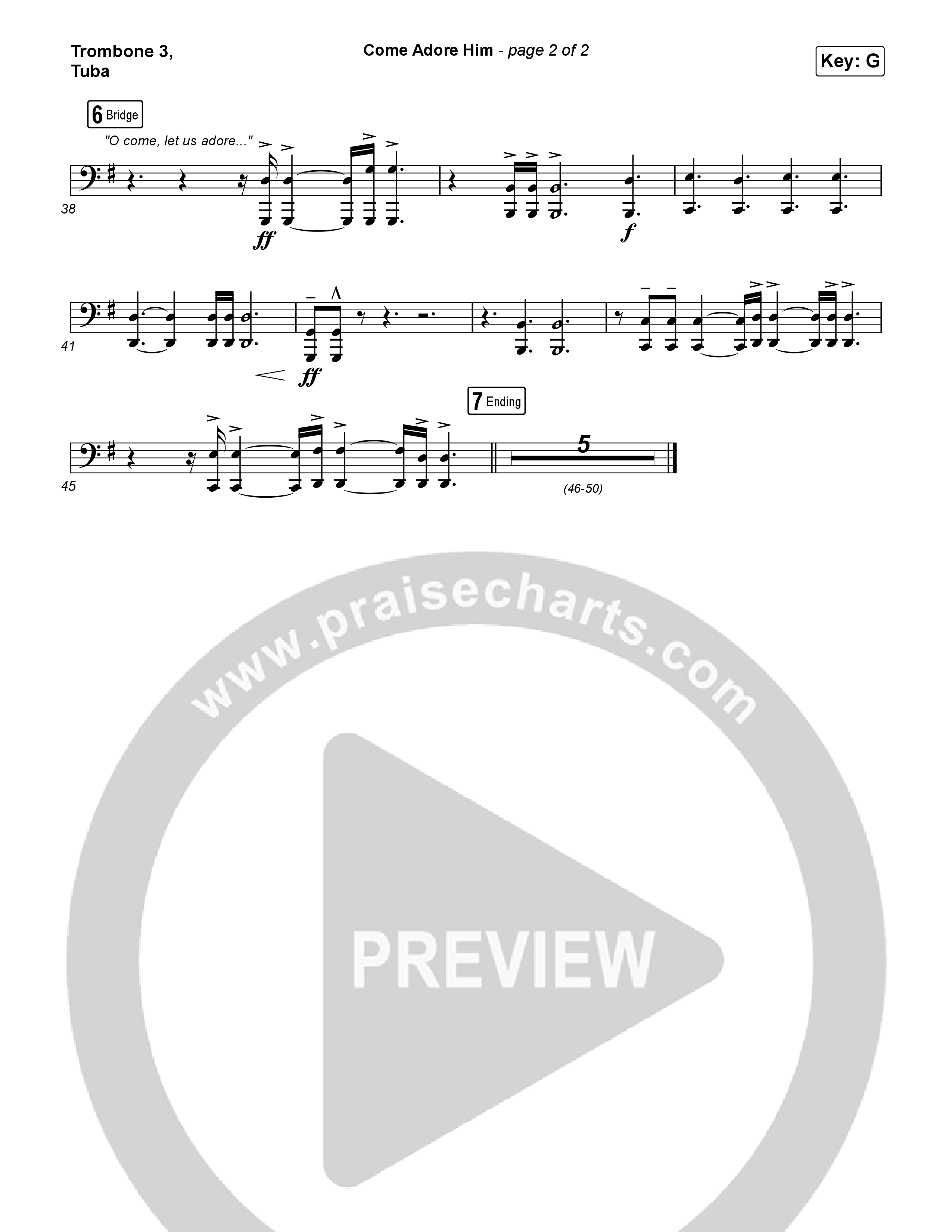 Come Adore Him Trombone 3/Tuba (Riley Clemmons)