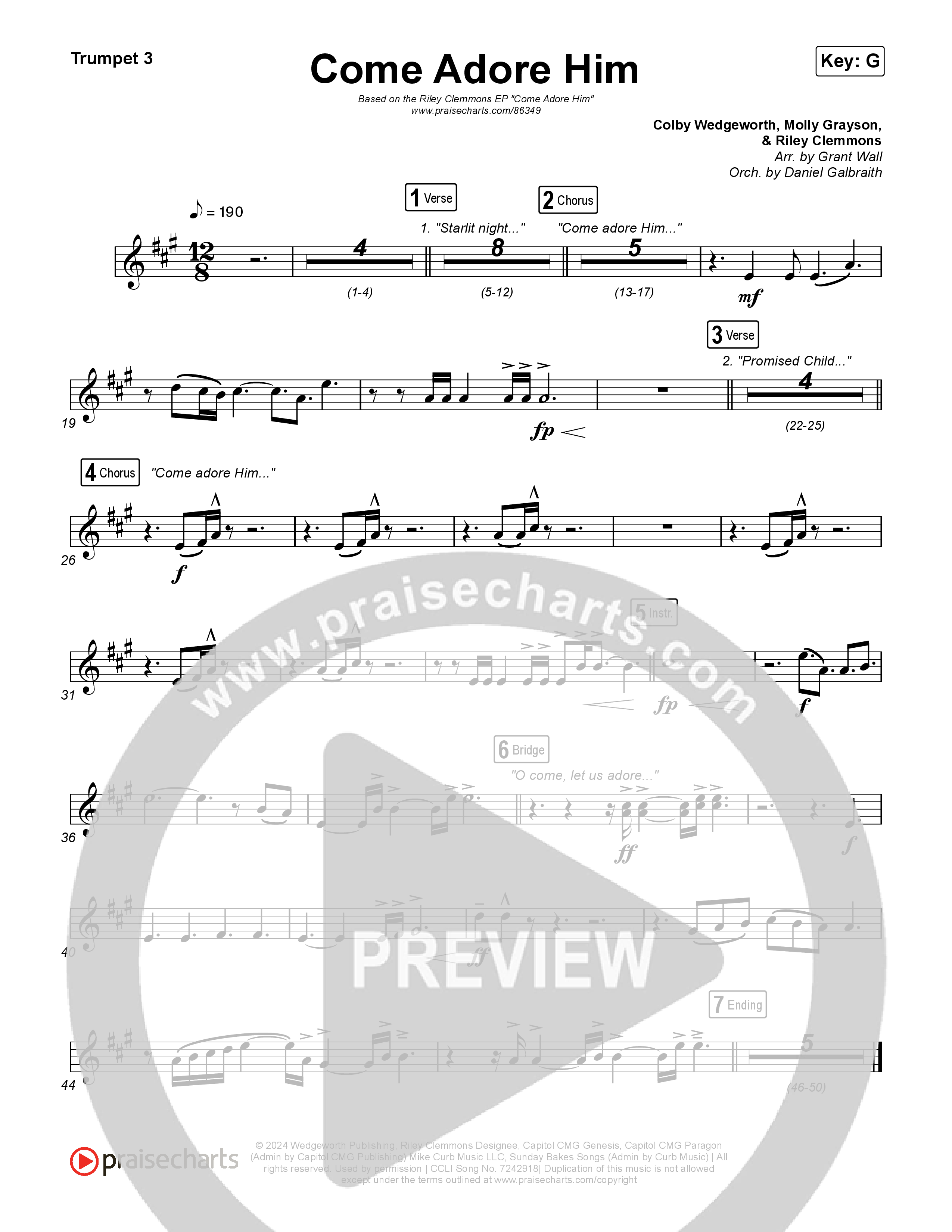 Come Adore Him Trumpet 3 (Riley Clemmons)
