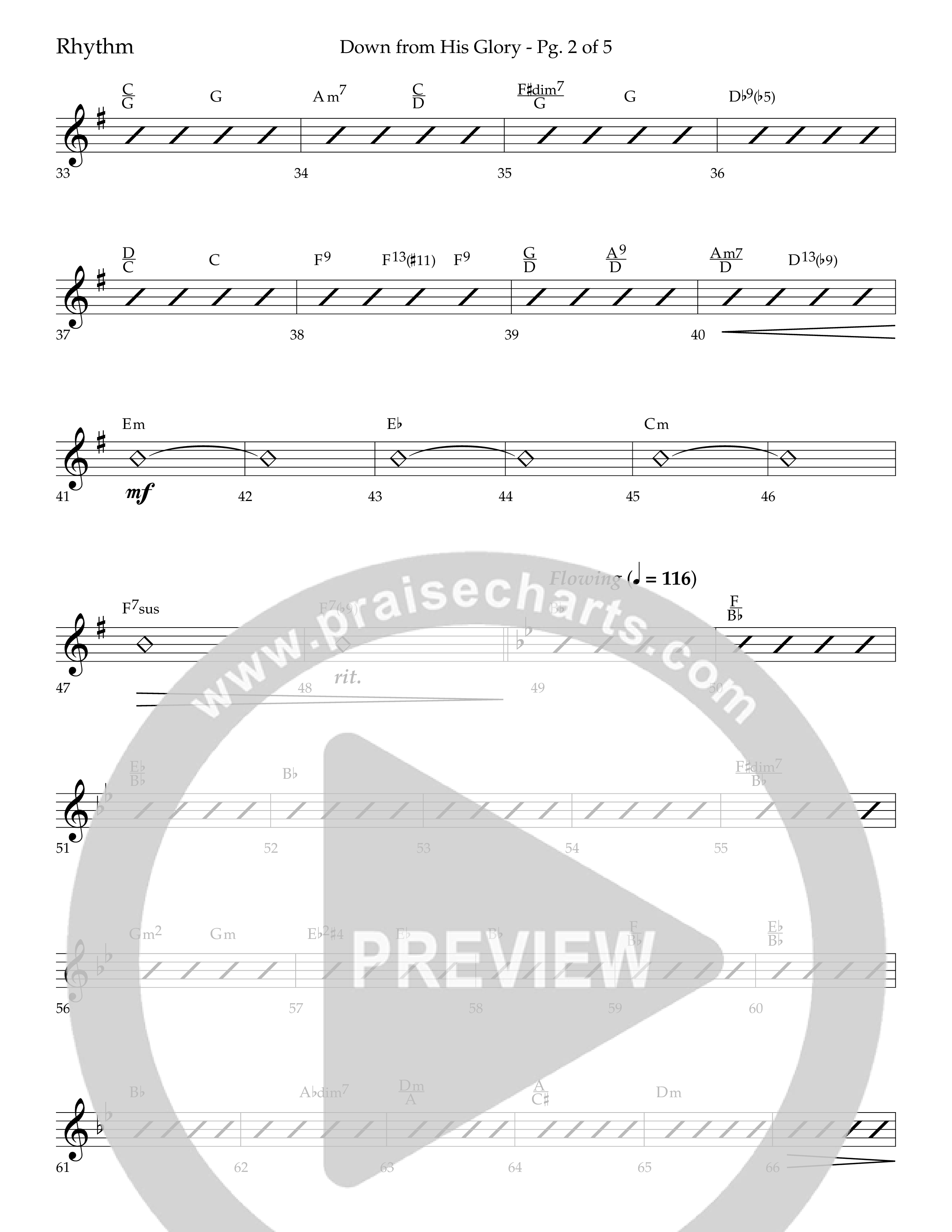 Down From His Glory (with O Holy Night) (Choral Anthem SATB) Lead Melody & Rhythm (Lifeway Choral / Arr. Bradley Knight)