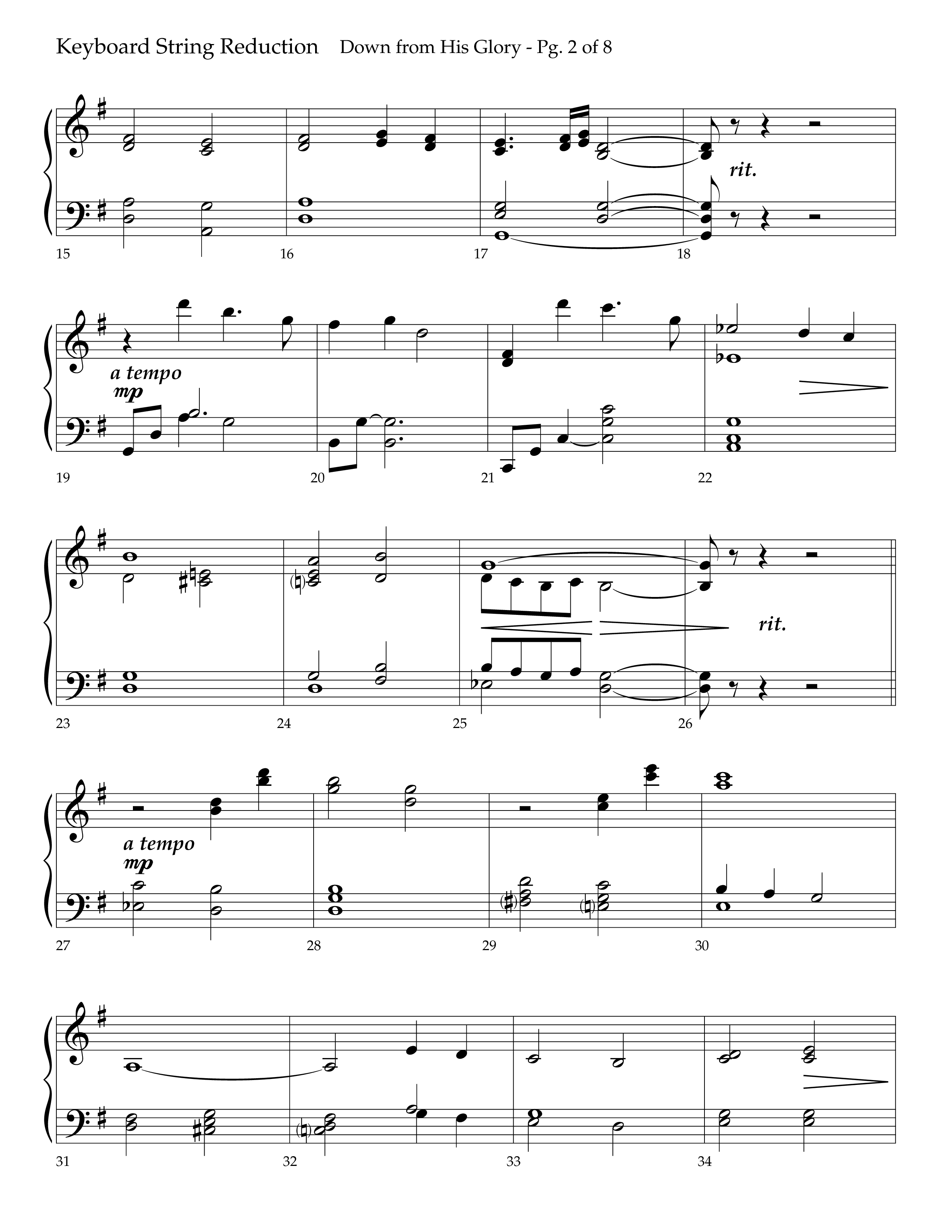 Down From His Glory (with O Holy Night) (Choral Anthem SATB) String Reduction (Lifeway Choral / Arr. Bradley Knight)