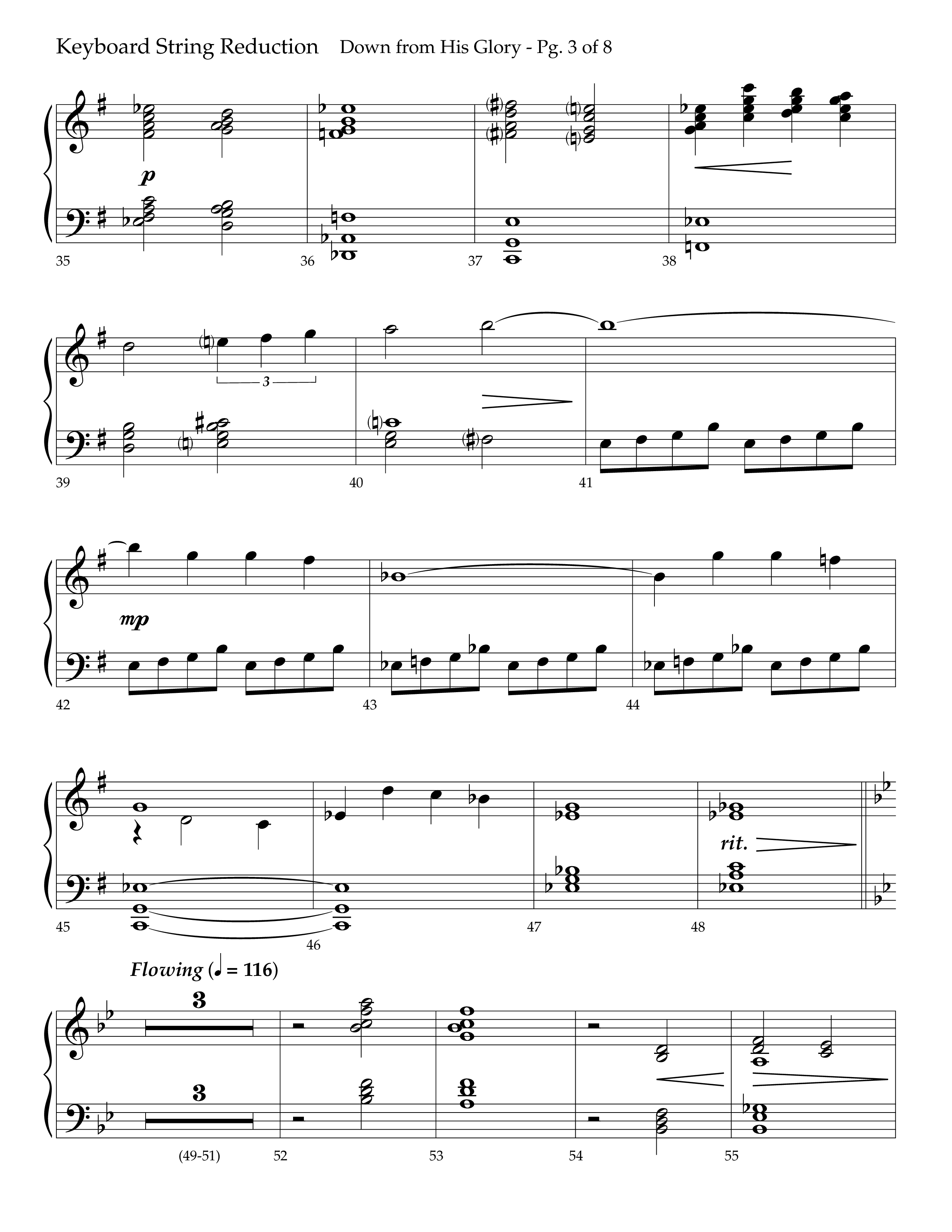 Down From His Glory (with O Holy Night) (Choral Anthem SATB) String Reduction (Lifeway Choral / Arr. Bradley Knight)