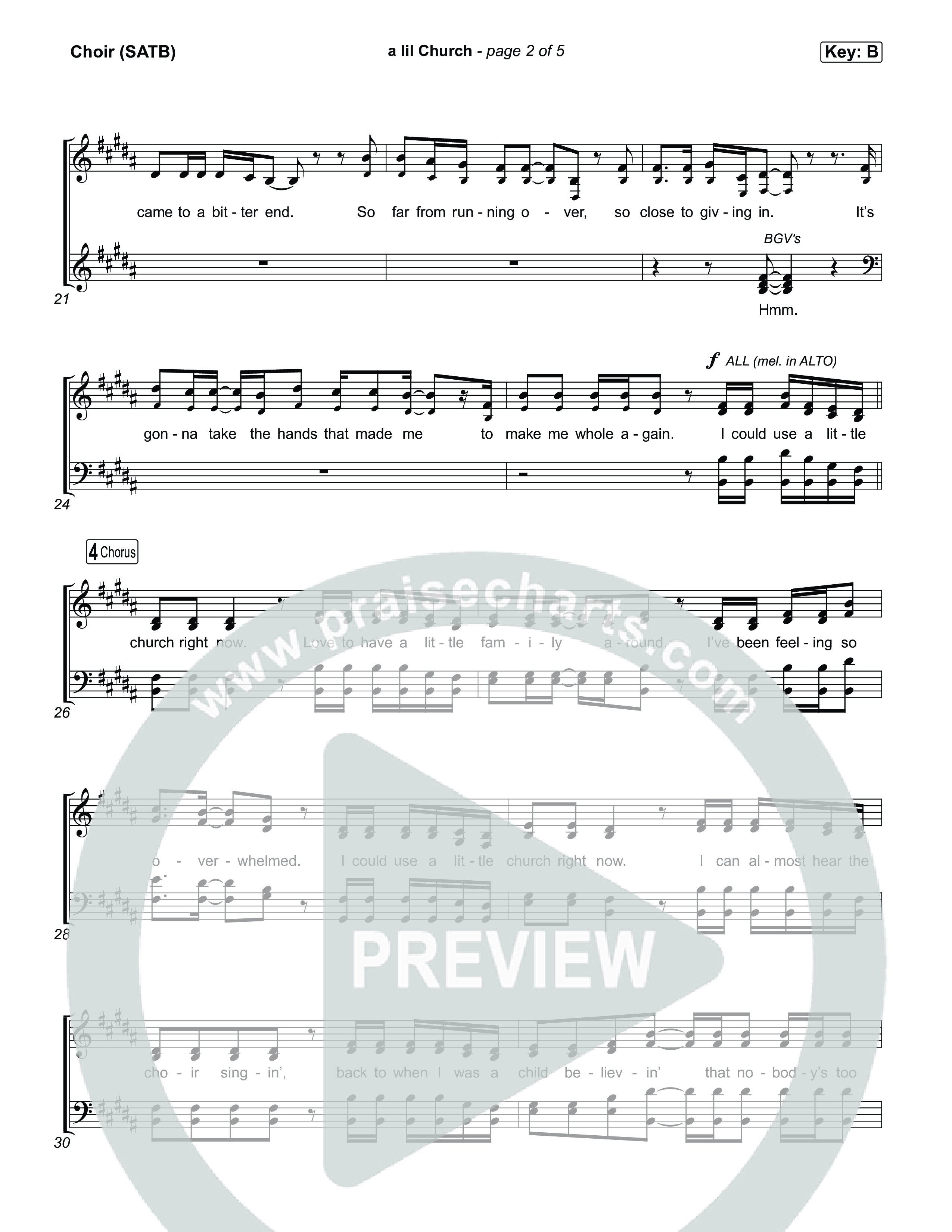 a lil church (nobody's too lost) Choir Sheet (SATB) (TobyMac)