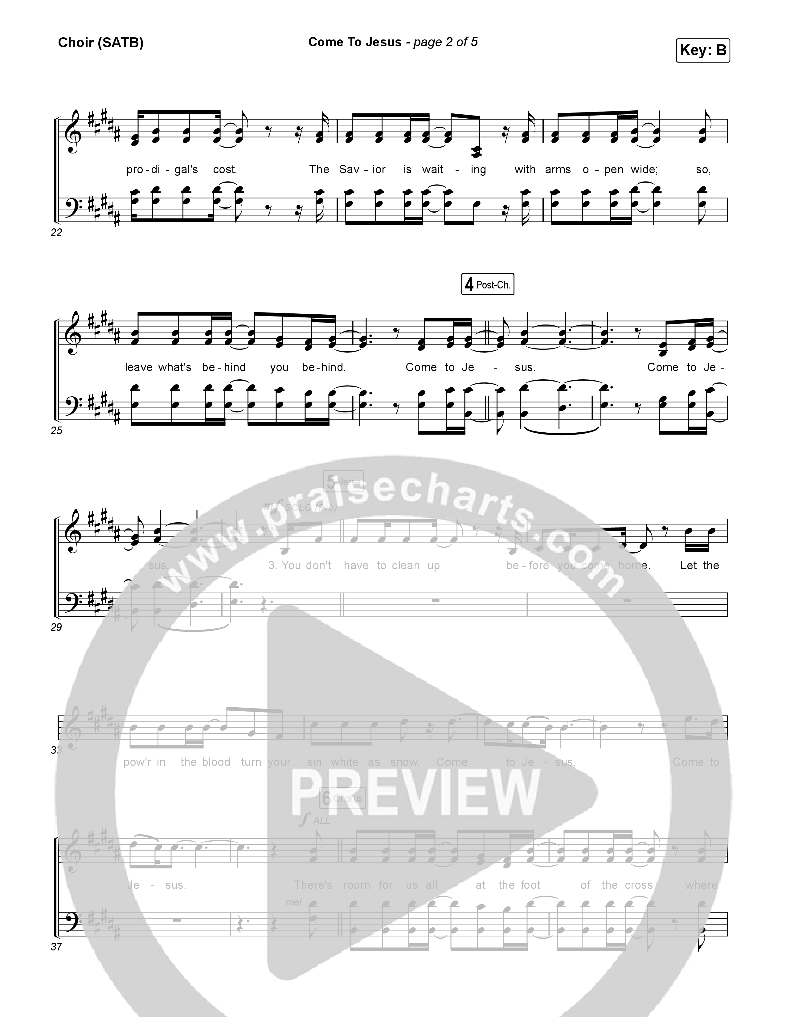 Come To Jesus Choir Sheet (SATB) (Kristian Stanfill)