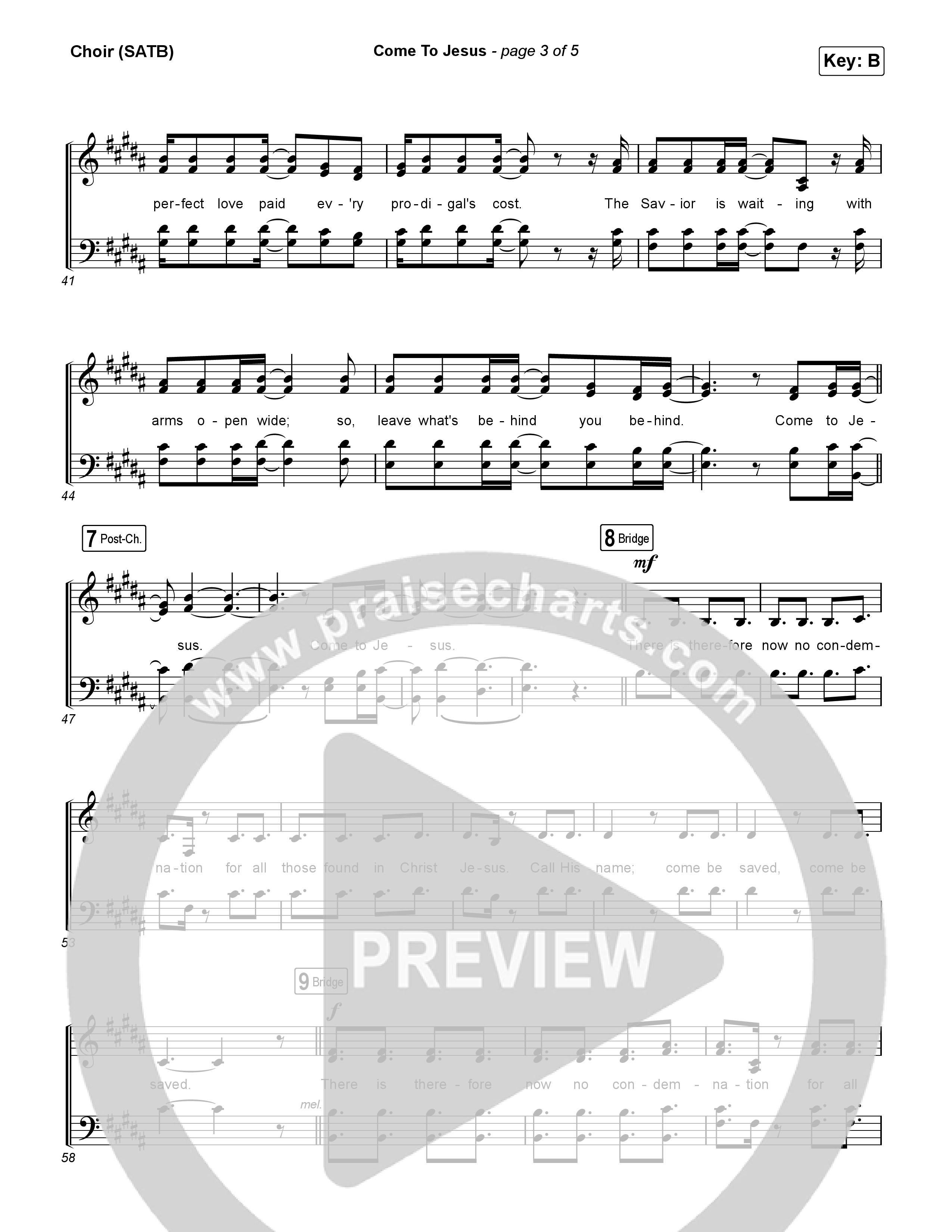 Come To Jesus Choir Sheet (SATB) (Kristian Stanfill)