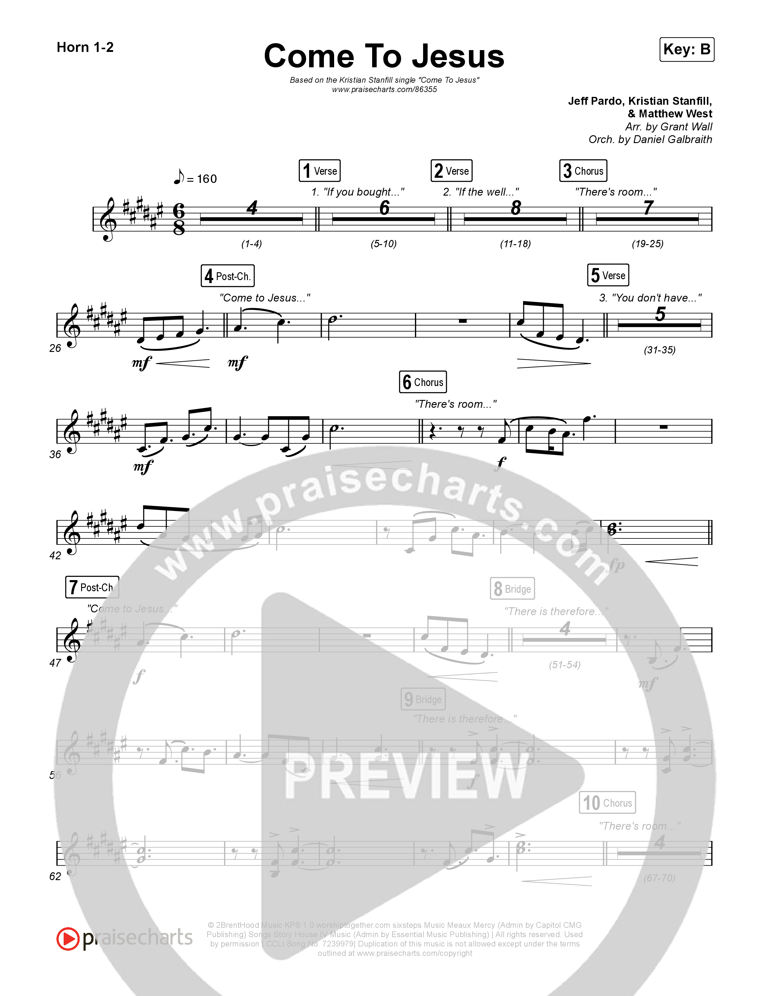 Come To Jesus French Horn 1,2 (Kristian Stanfill)