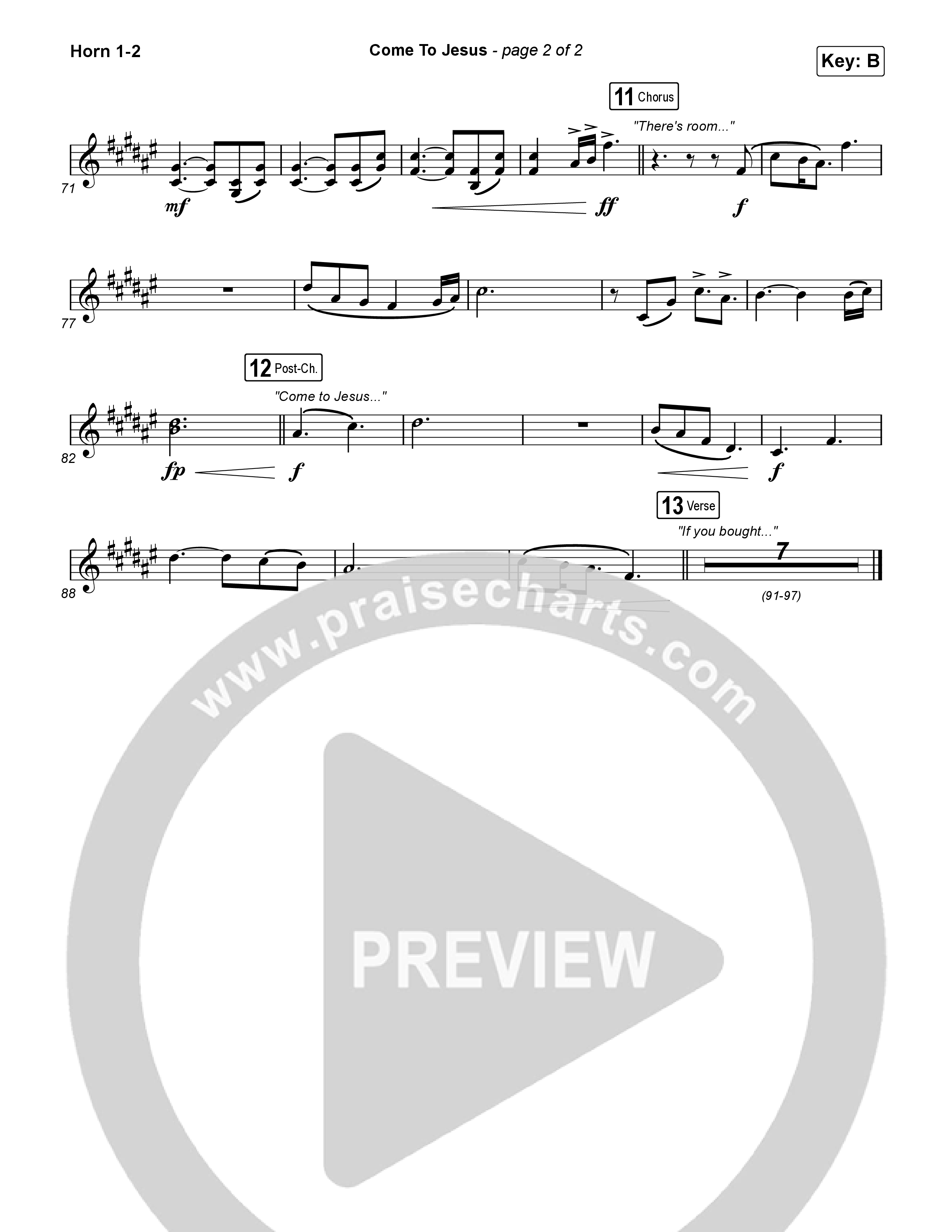 Come To Jesus French Horn 1,2 (Kristian Stanfill)