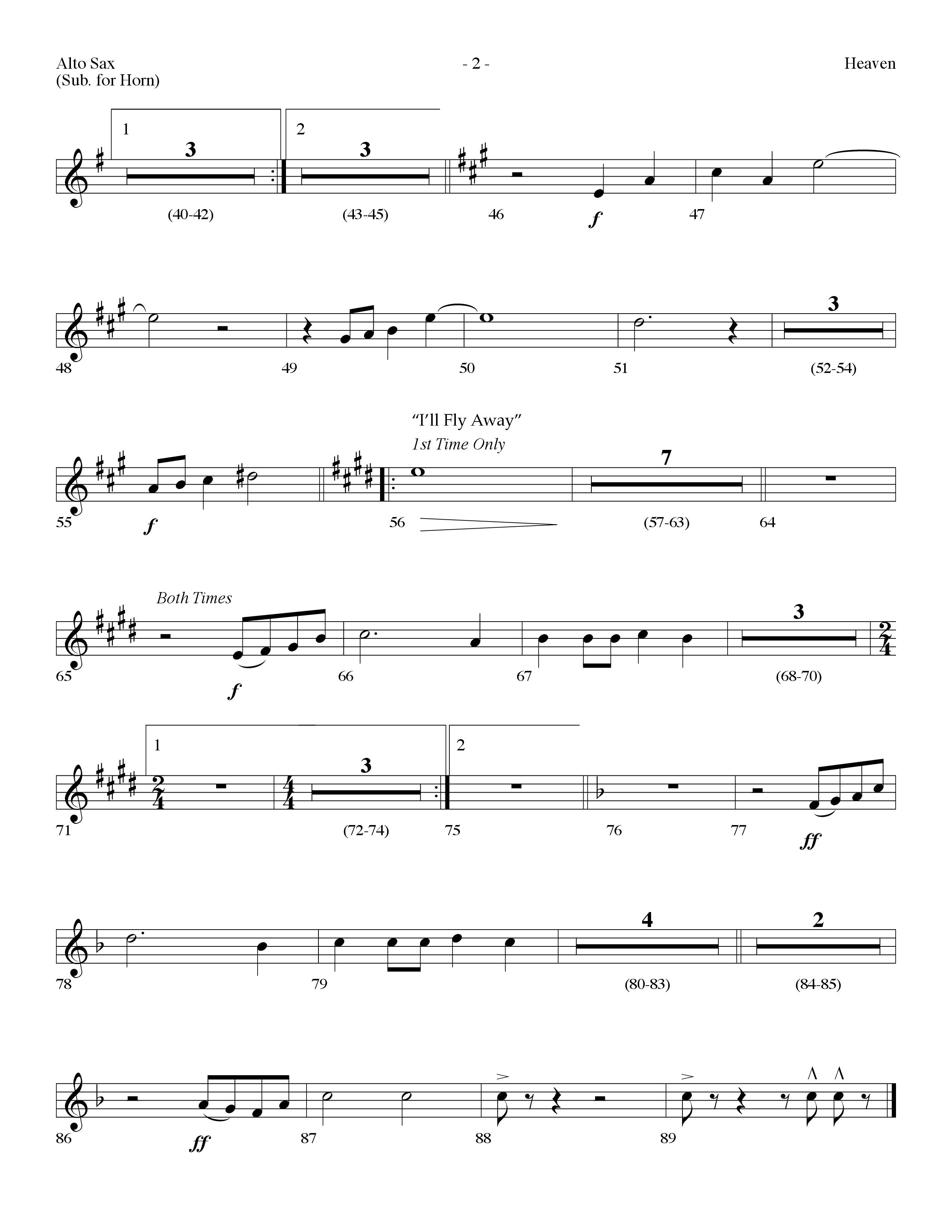 Heaven Medley (Choral Anthem SATB) Alto Sax (Lifeway Choral / Arr. Dennis Allen)