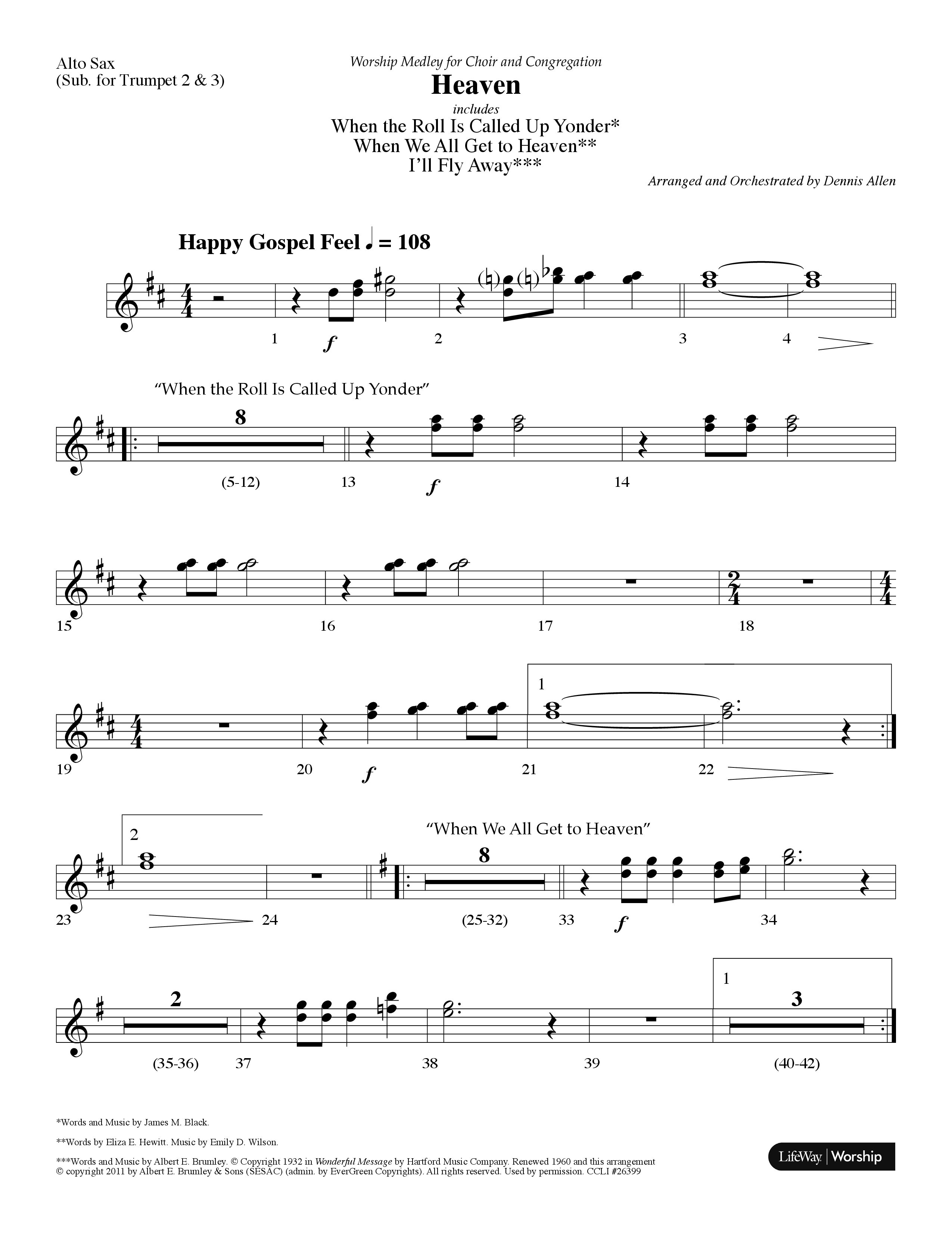 Heaven Medley (Choral Anthem SATB) Alto Sax (Lifeway Choral / Arr. Dennis Allen)
