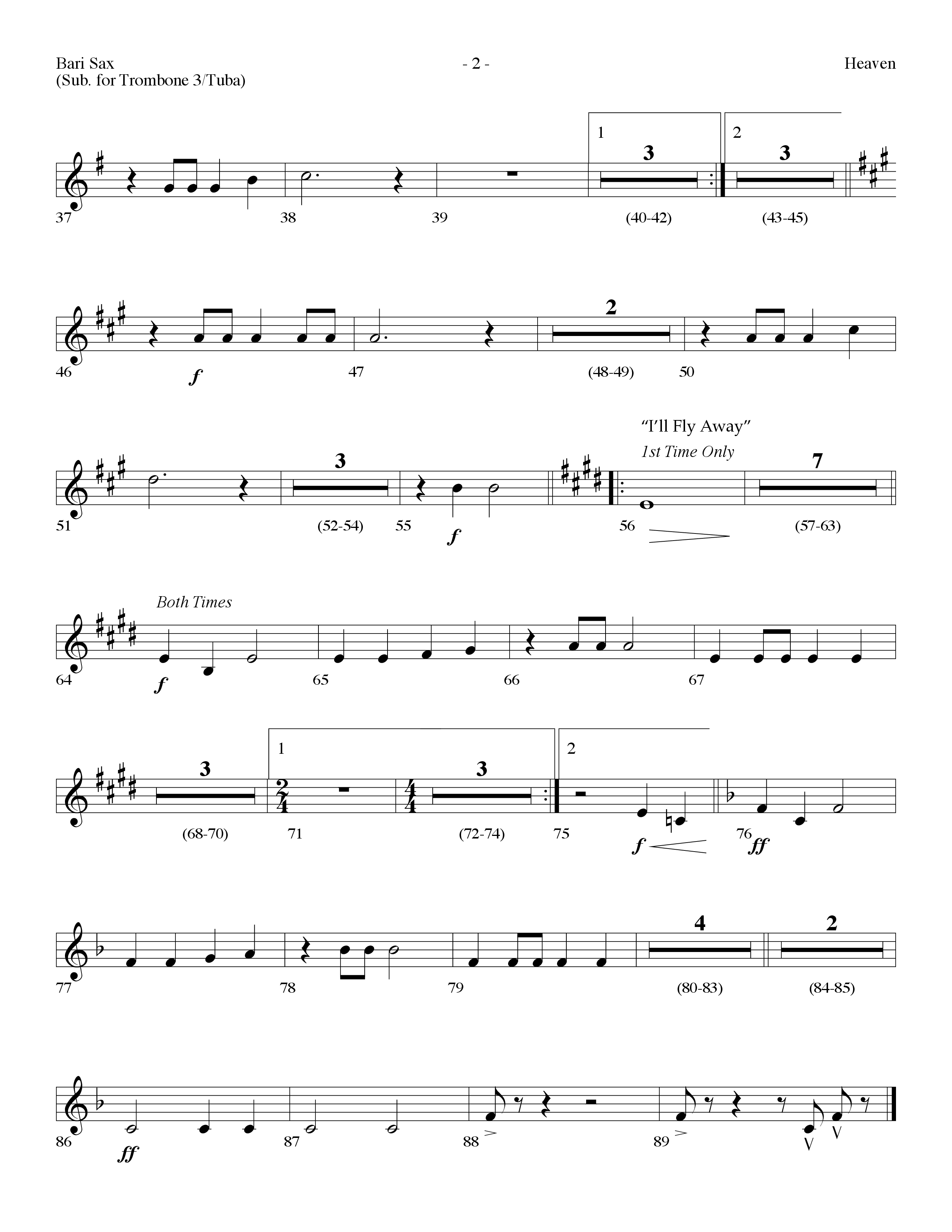 Heaven Medley (Choral Anthem SATB) Bari Sax (Lifeway Choral / Arr. Dennis Allen)