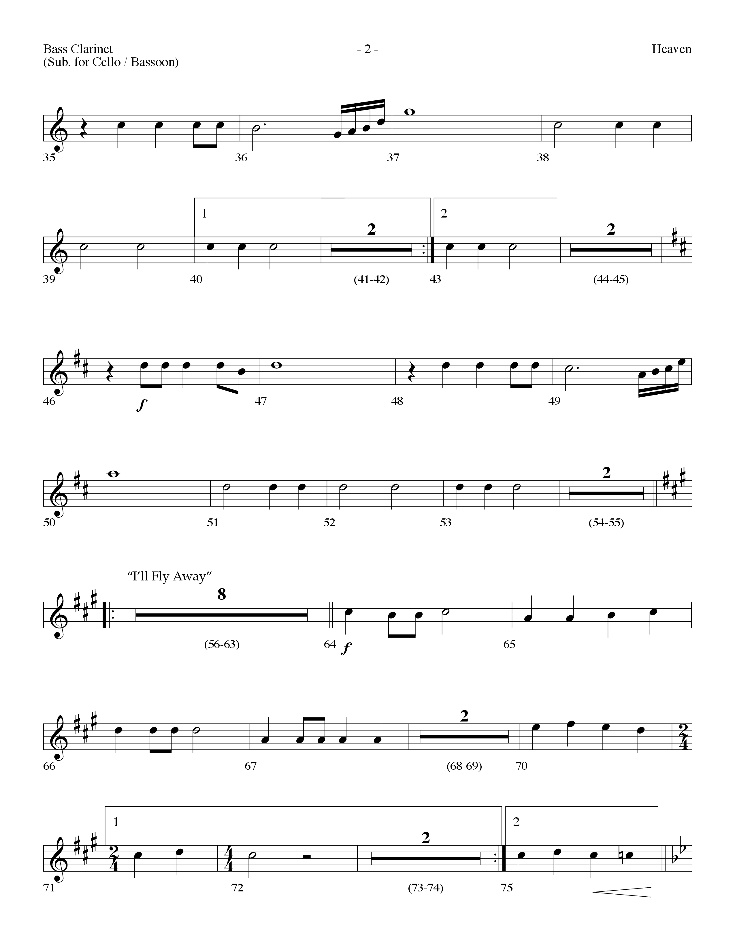 Heaven Medley (Choral Anthem SATB) Bass Clarinet (Lifeway Choral / Arr. Dennis Allen)
