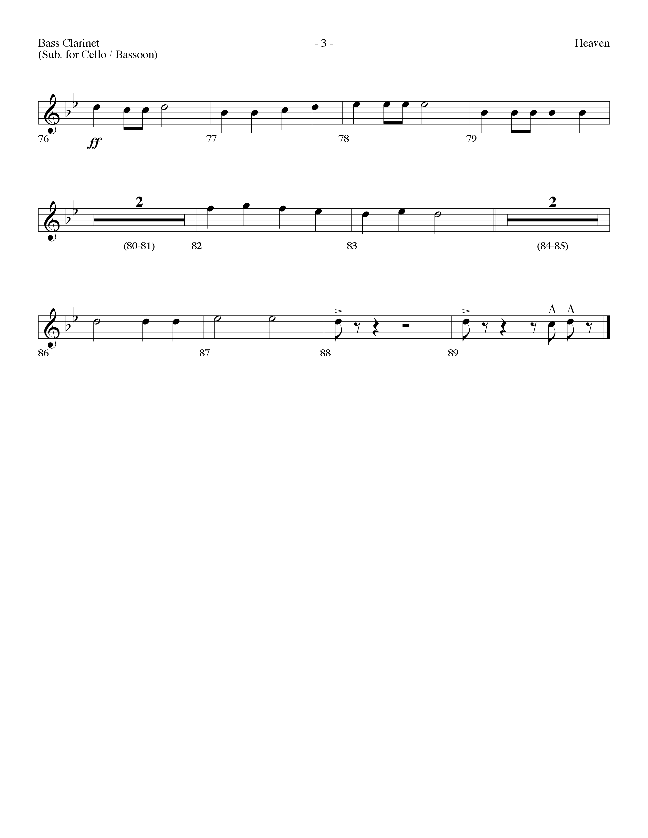 Heaven Medley (Choral Anthem SATB) Bass Clarinet (Lifeway Choral / Arr. Dennis Allen)
