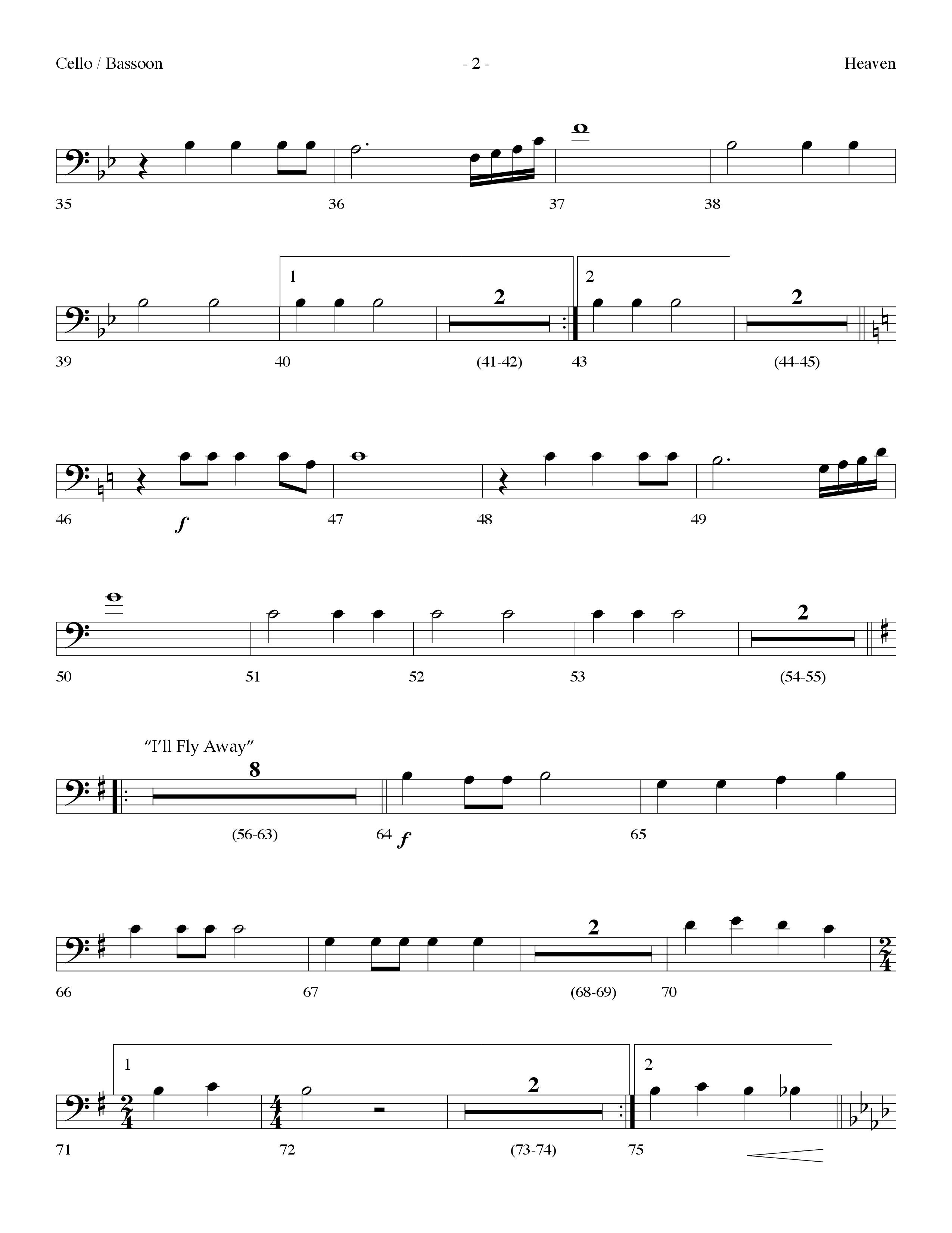 Heaven Medley (Choral Anthem SATB) Cello (Lifeway Choral / Arr. Dennis Allen)