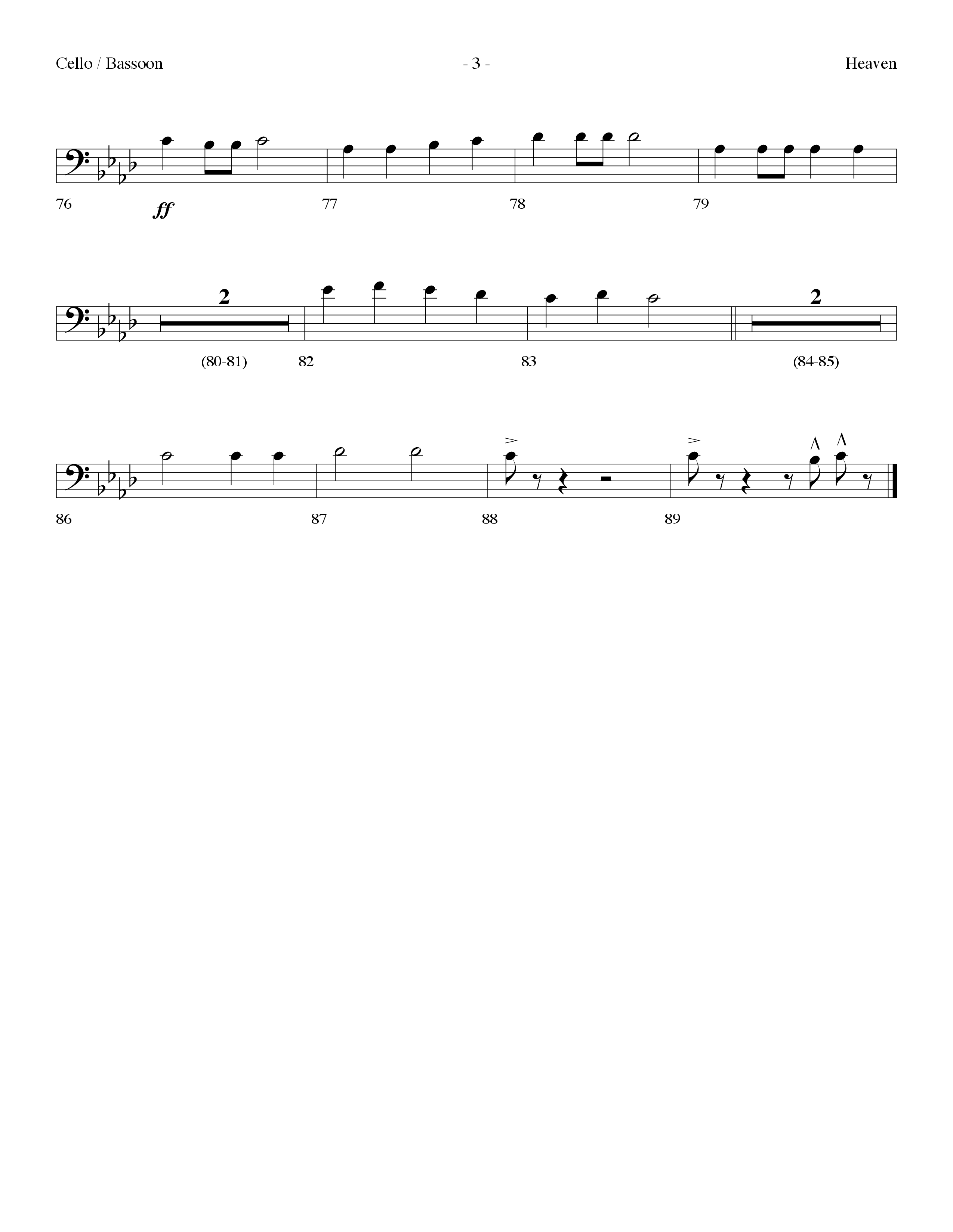 Heaven Medley (Choral Anthem SATB) Cello (Lifeway Choral / Arr. Dennis Allen)