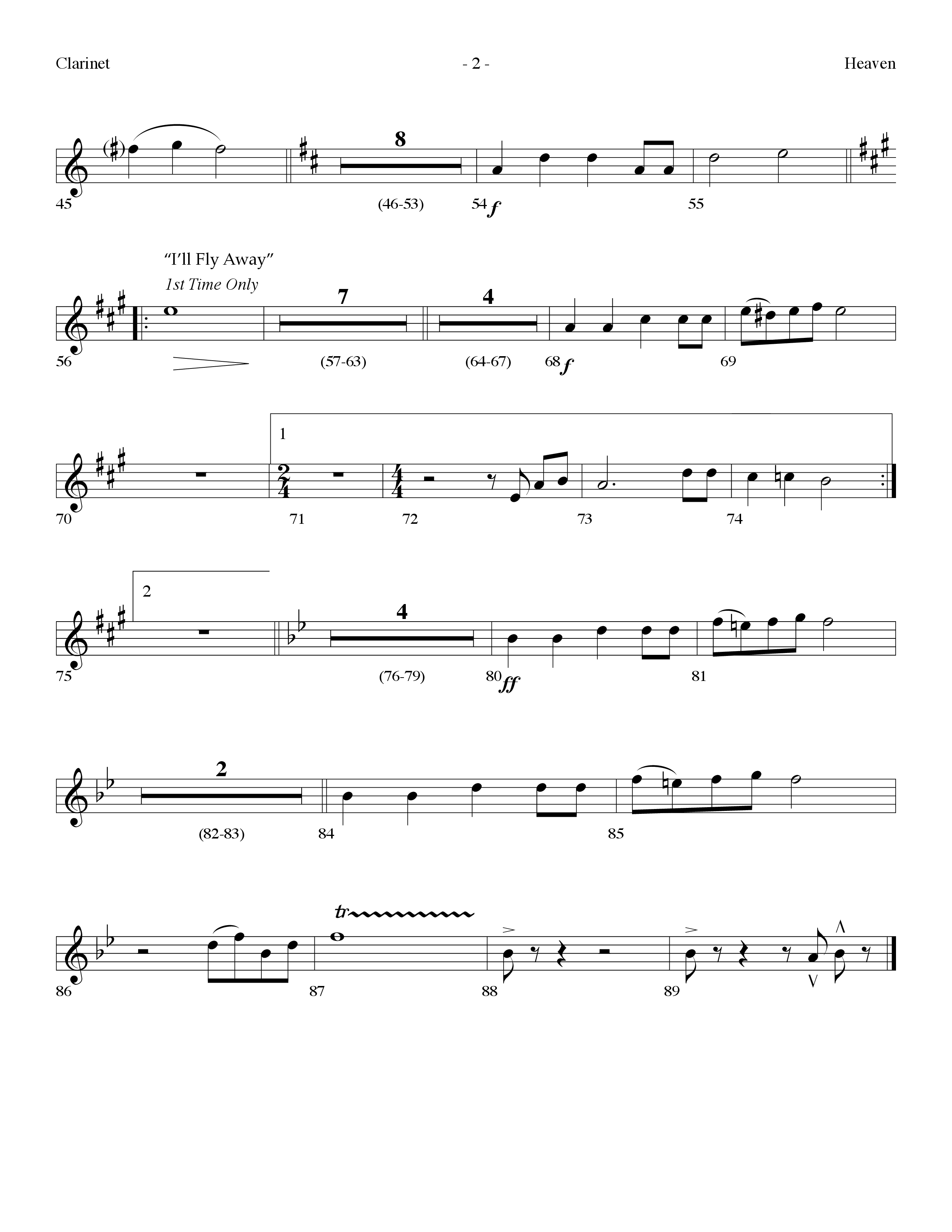 Heaven Medley (Choral Anthem SATB) Clarinet (Lifeway Choral / Arr. Dennis Allen)