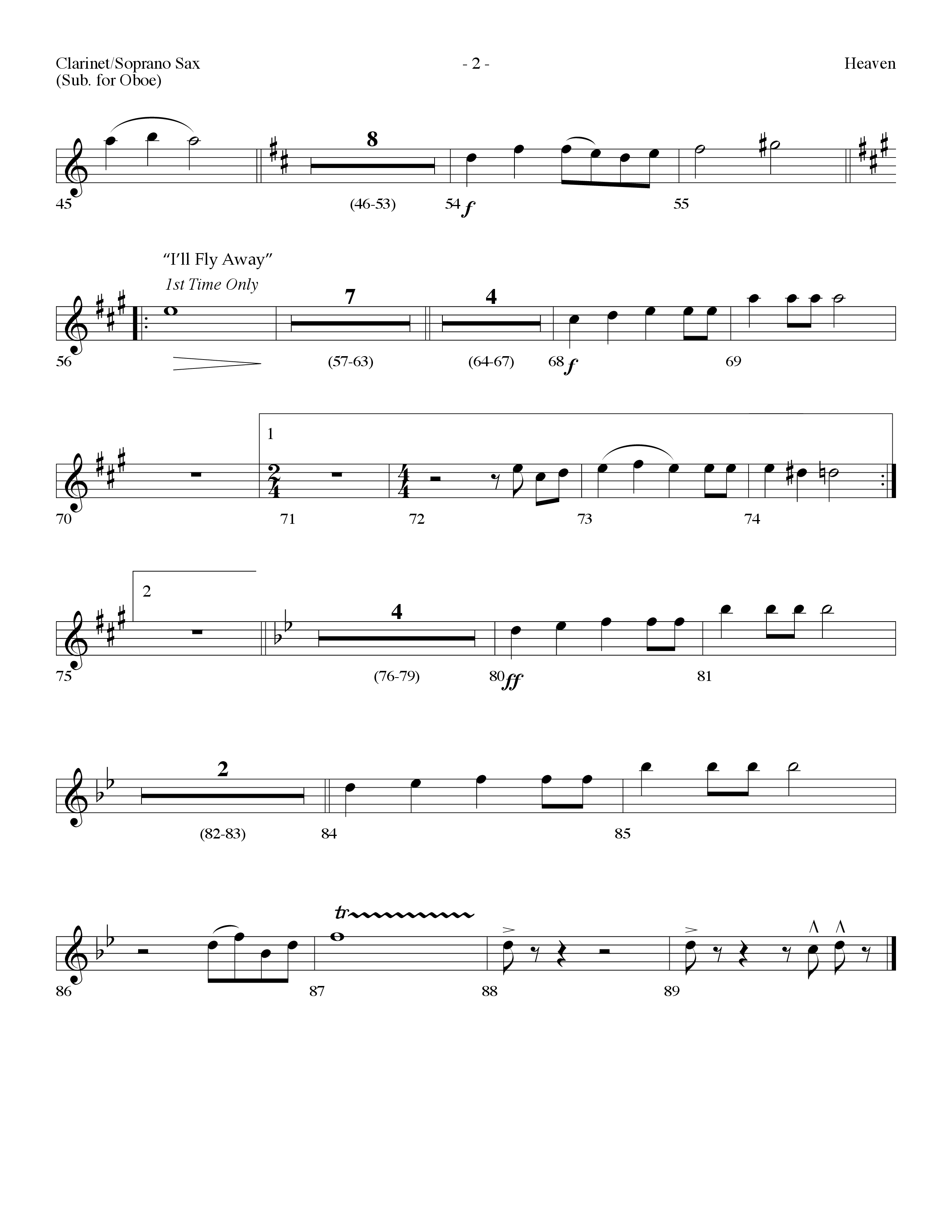 Heaven Medley (Choral Anthem SATB) Clarinet/Soprano Sax (Lifeway Choral / Arr. Dennis Allen)