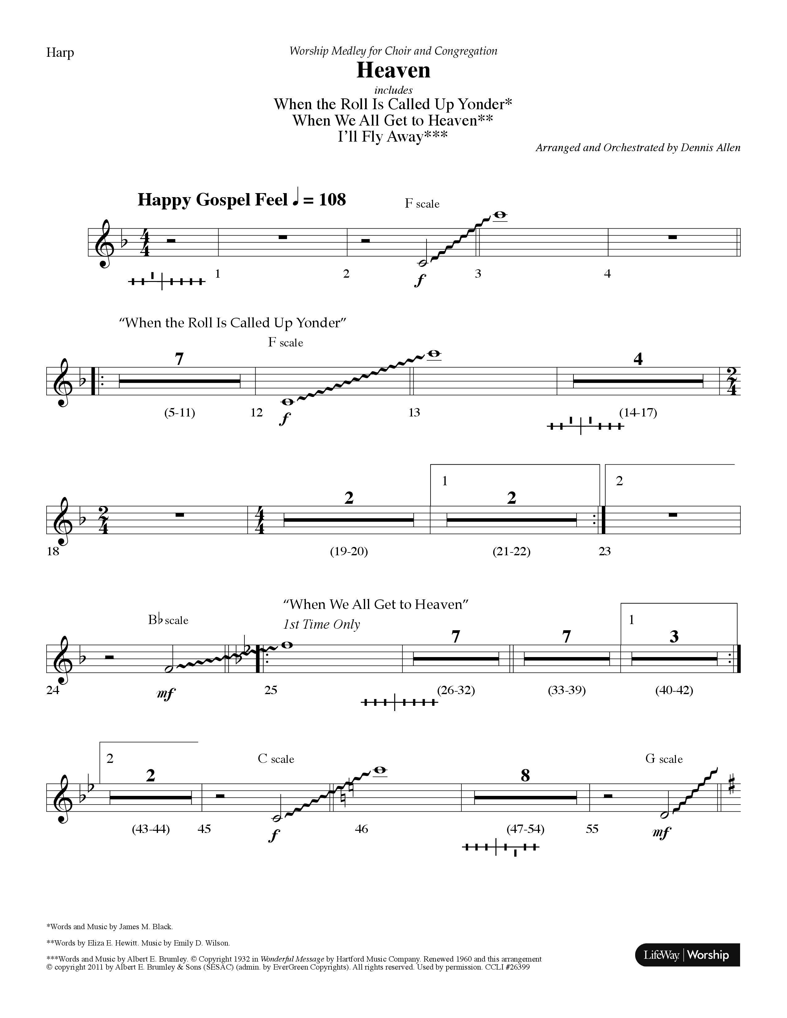 Heaven Medley (Choral Anthem SATB) Harp (Lifeway Choral / Arr. Dennis Allen)