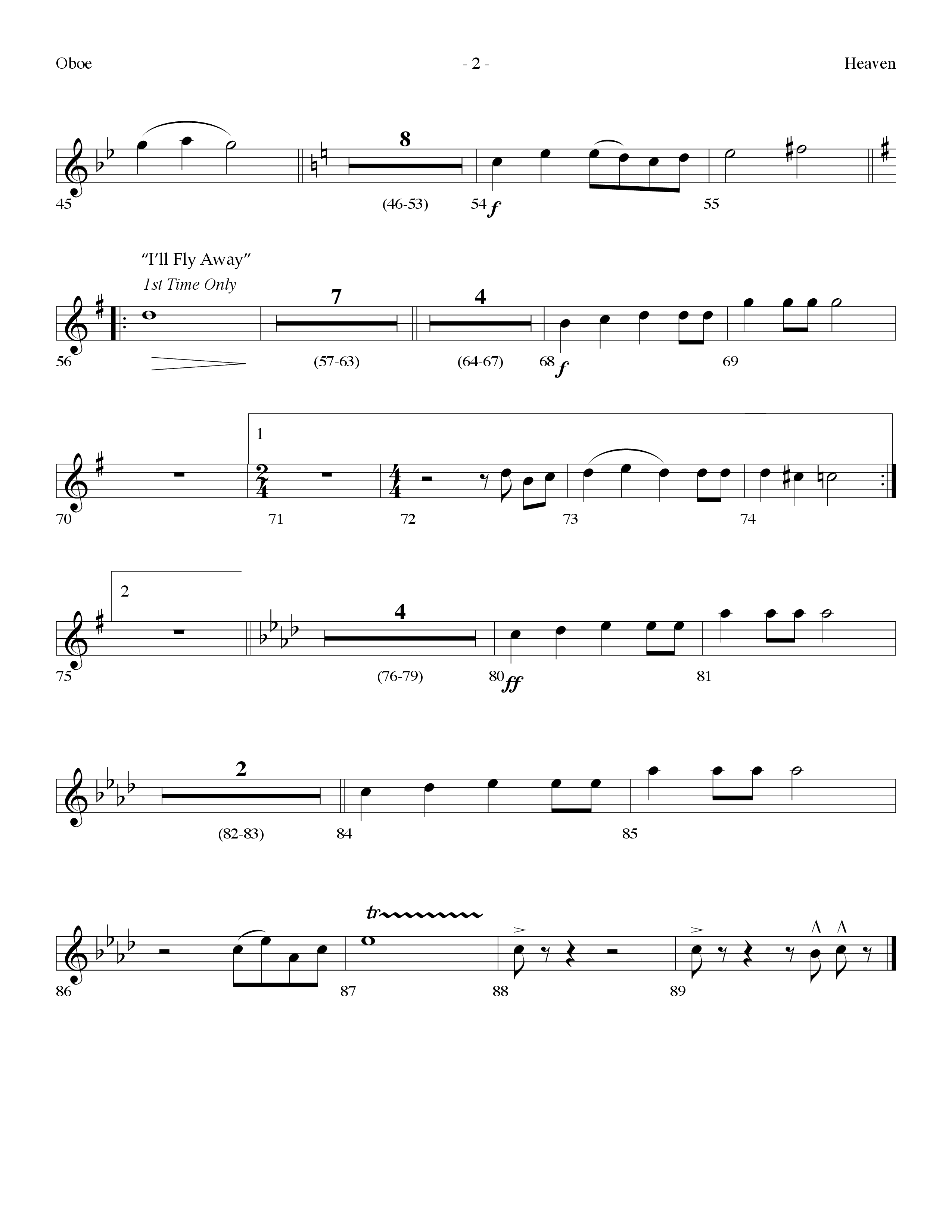 Heaven Medley (Choral Anthem SATB) Oboe (Lifeway Choral / Arr. Dennis Allen)