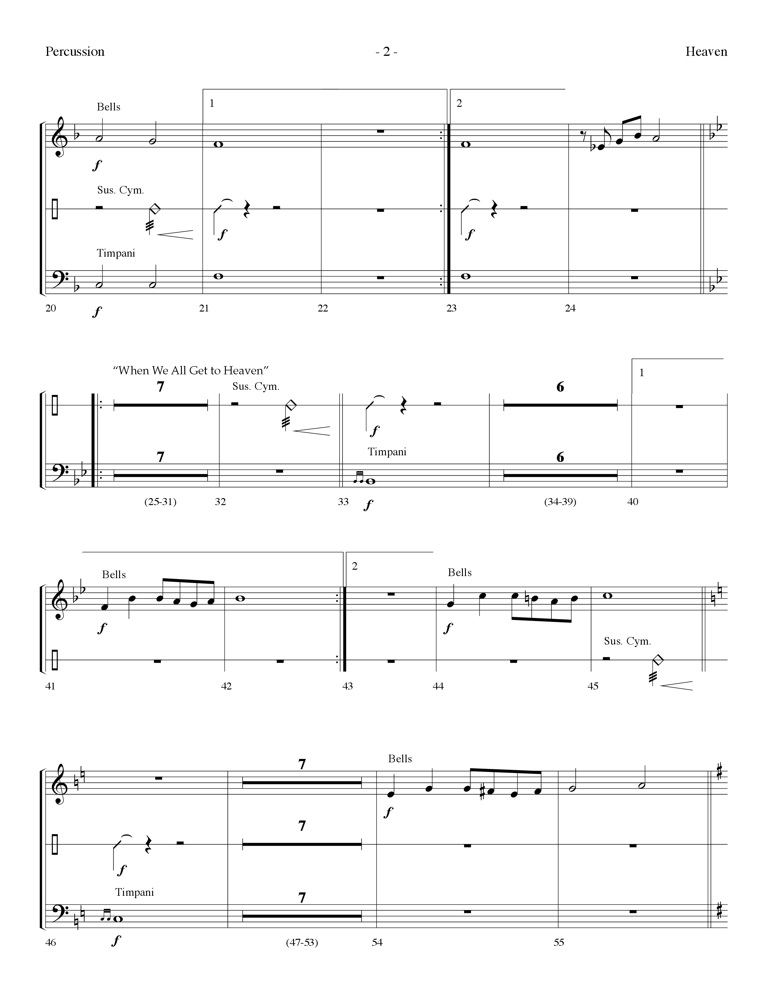 Heaven Medley (Choral Anthem SATB) Percussion (Lifeway Choral / Arr. Dennis Allen)