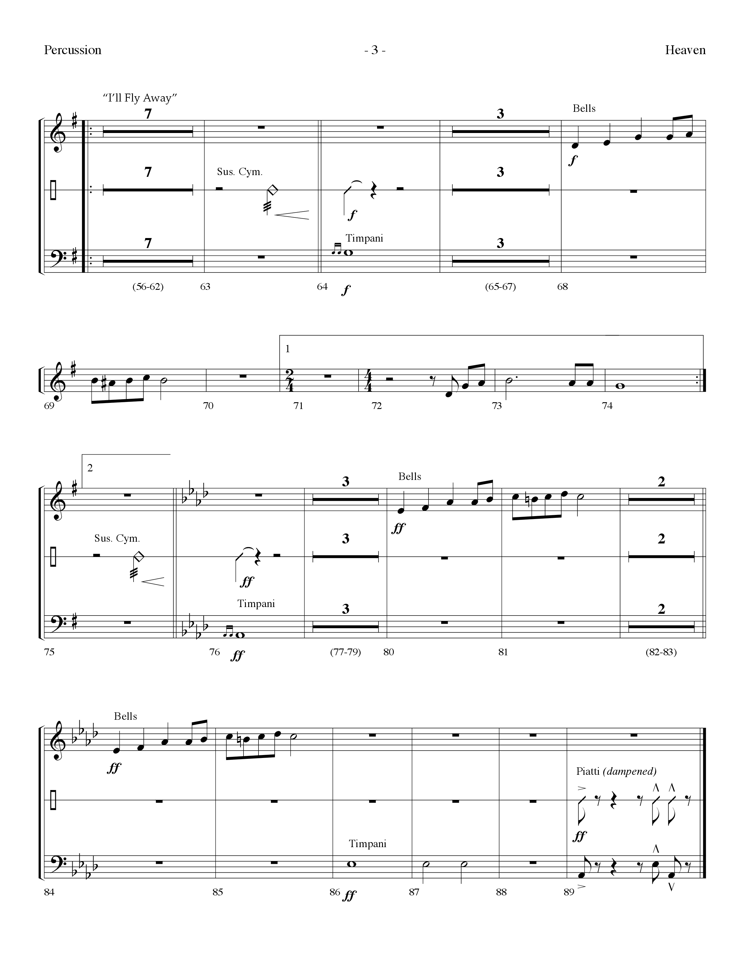 Heaven Medley (Choral Anthem SATB) Percussion (Lifeway Choral / Arr. Dennis Allen)