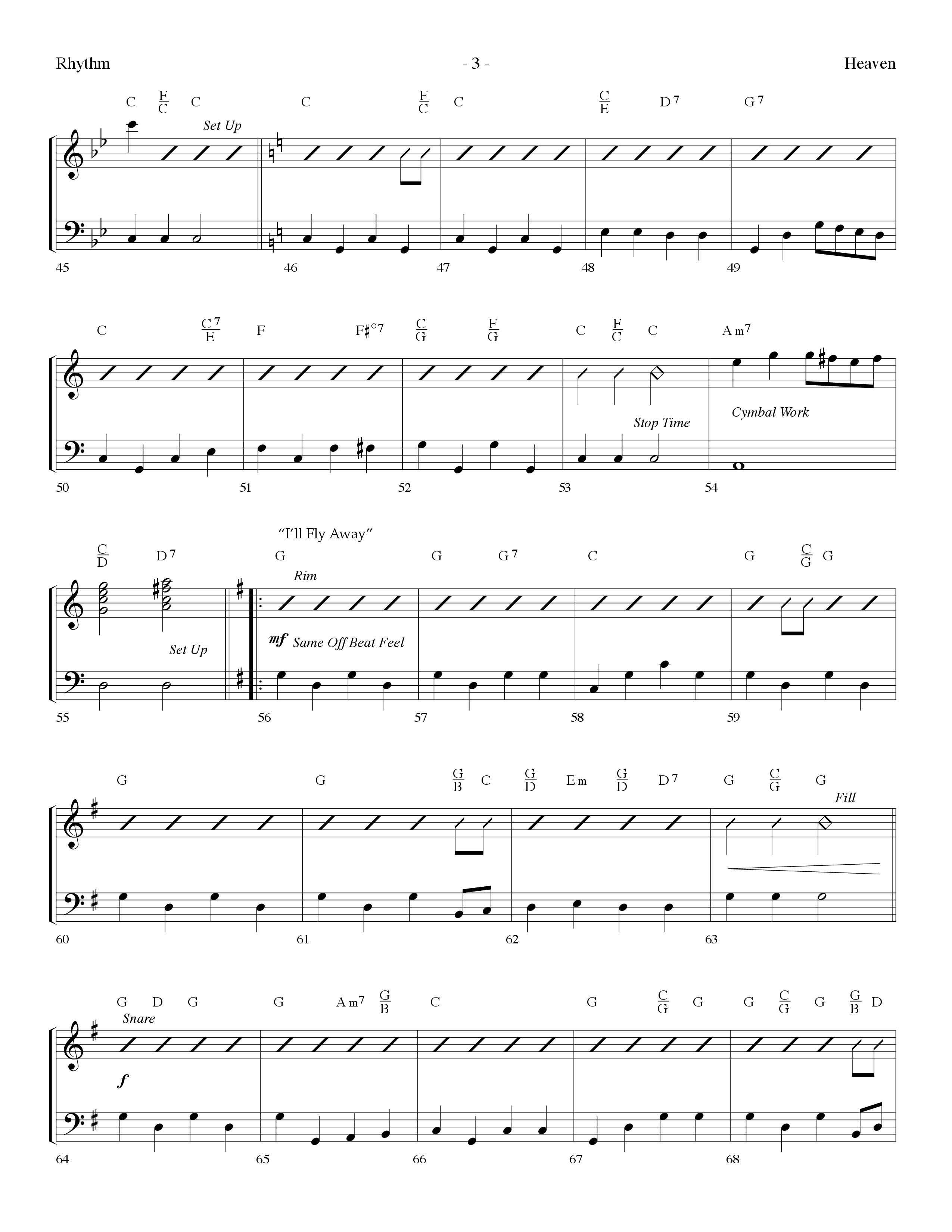 Heaven Medley (Choral Anthem SATB) Rhythm Chart (Lifeway Choral / Arr. Dennis Allen)