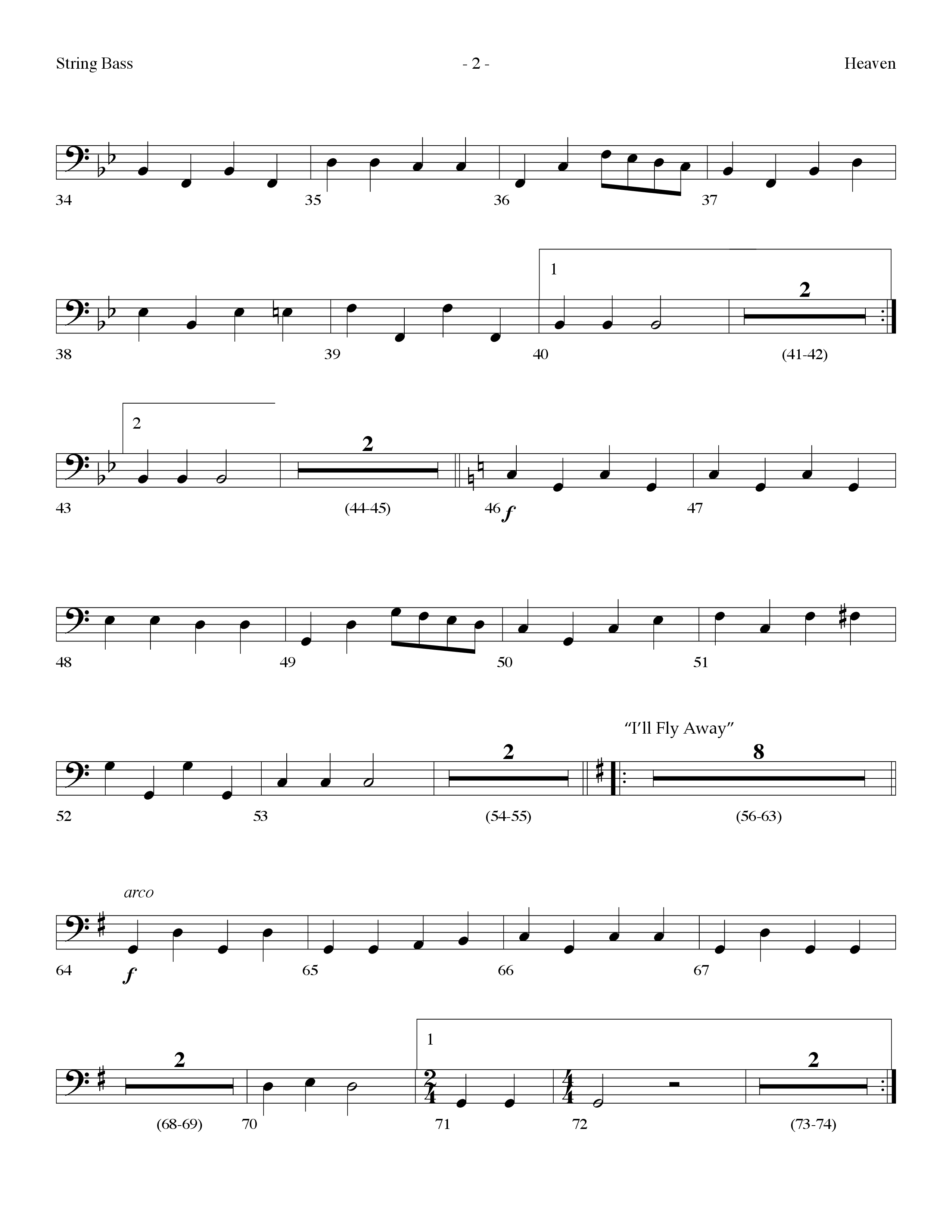 Heaven Medley (Choral Anthem SATB) String Bass (Lifeway Choral / Arr. Dennis Allen)