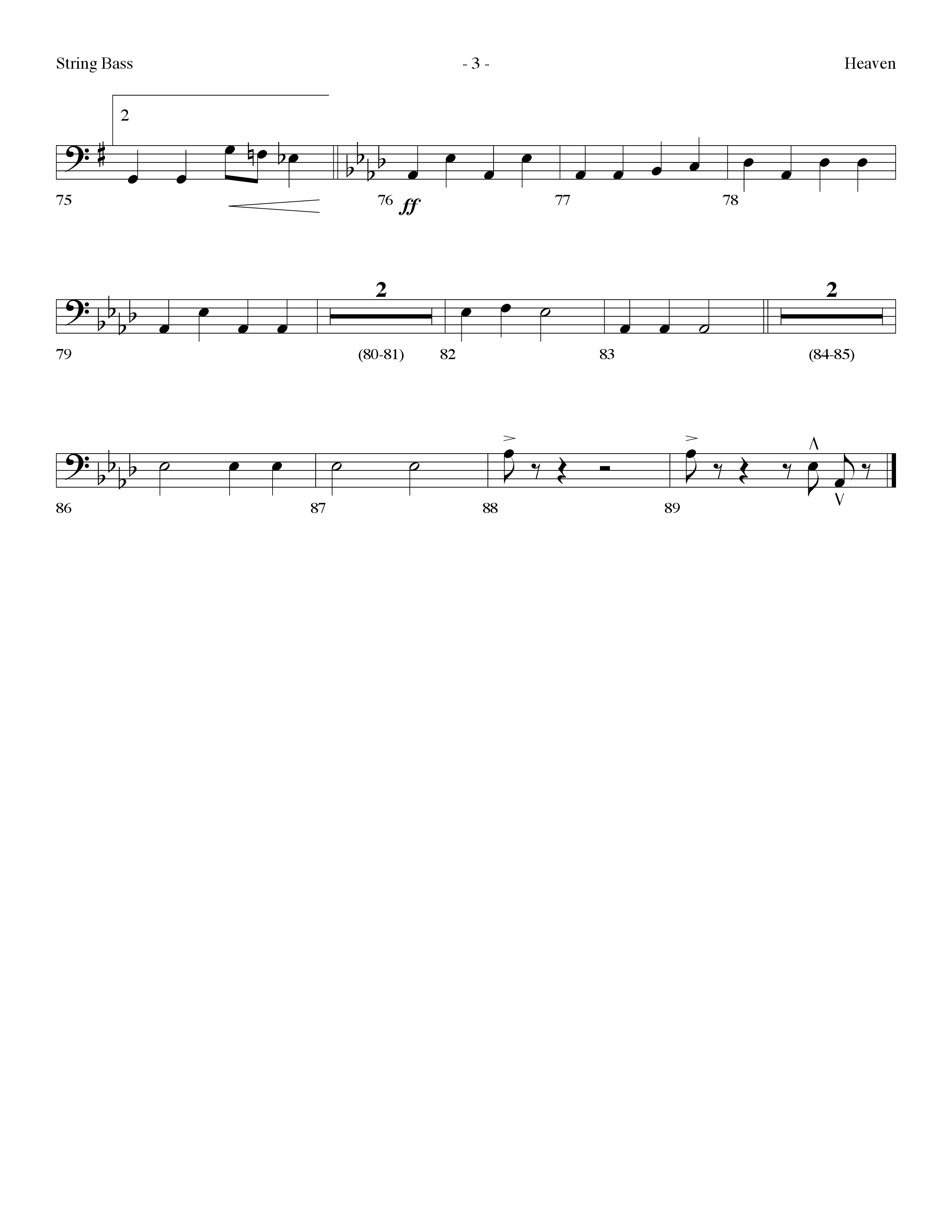 Heaven Medley (Choral Anthem SATB) String Bass (Lifeway Choral / Arr. Dennis Allen)