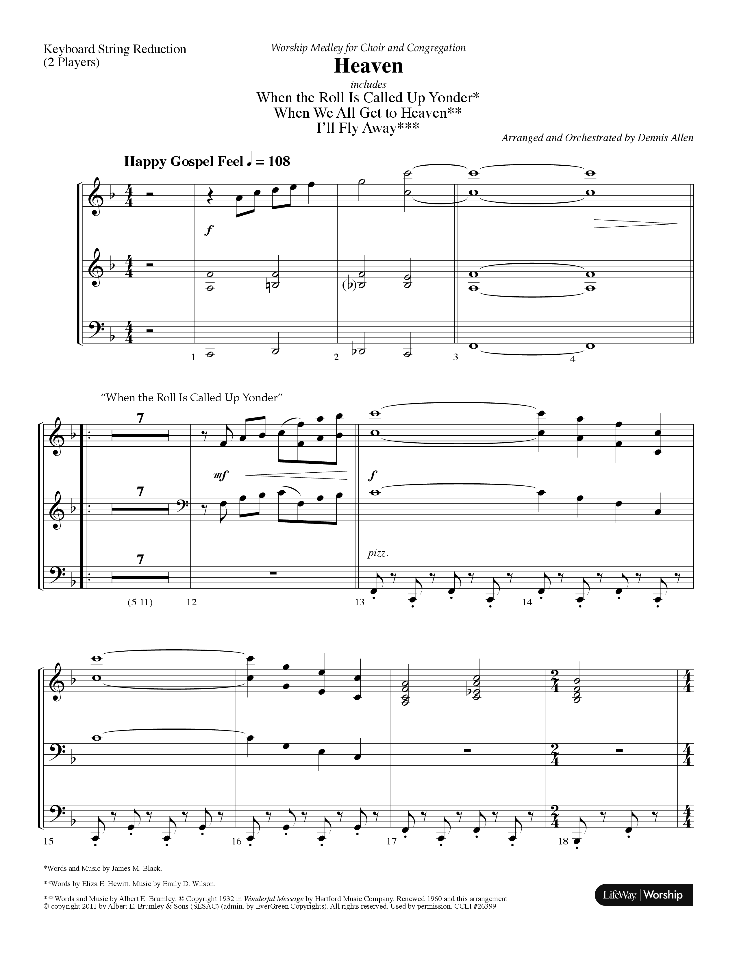 Heaven Medley (Choral Anthem SATB) String Reduction (Lifeway Choral / Arr. Dennis Allen)