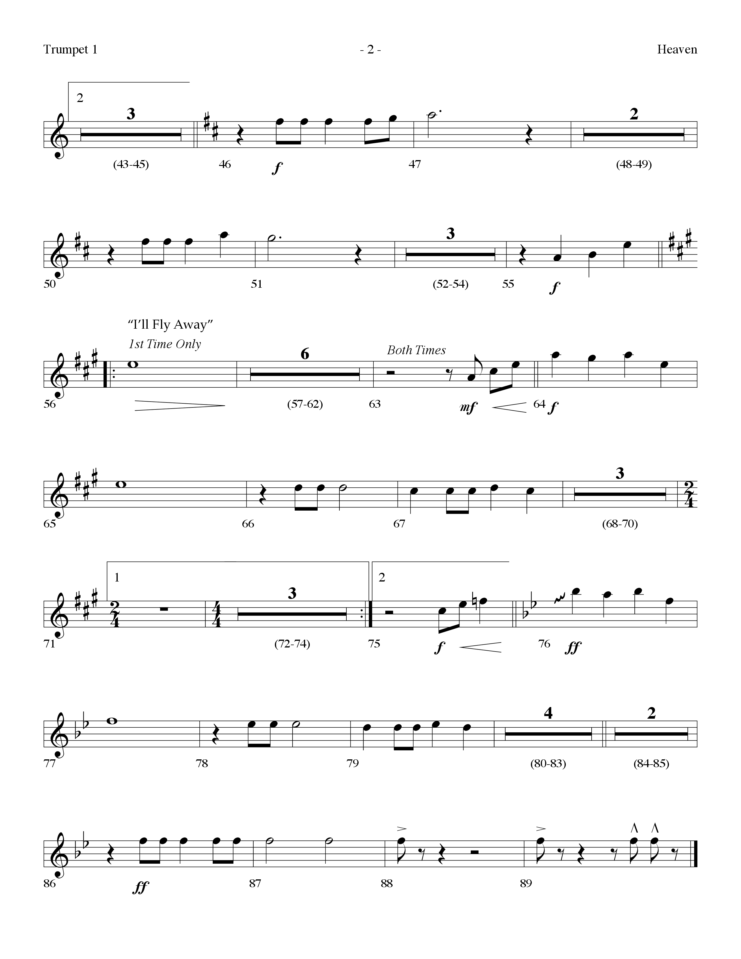 Heaven Medley (Choral Anthem SATB) Trumpet 1 (Lifeway Choral / Arr. Dennis Allen)