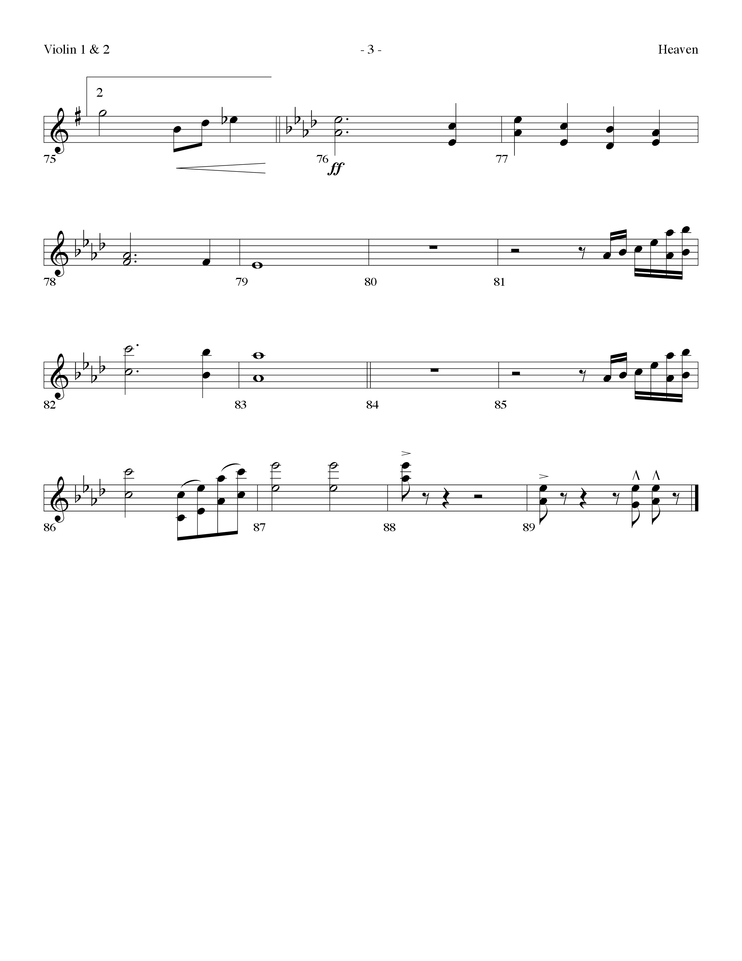 Heaven Medley (Choral Anthem SATB) Violin 1/2 (Lifeway Choral / Arr. Dennis Allen)