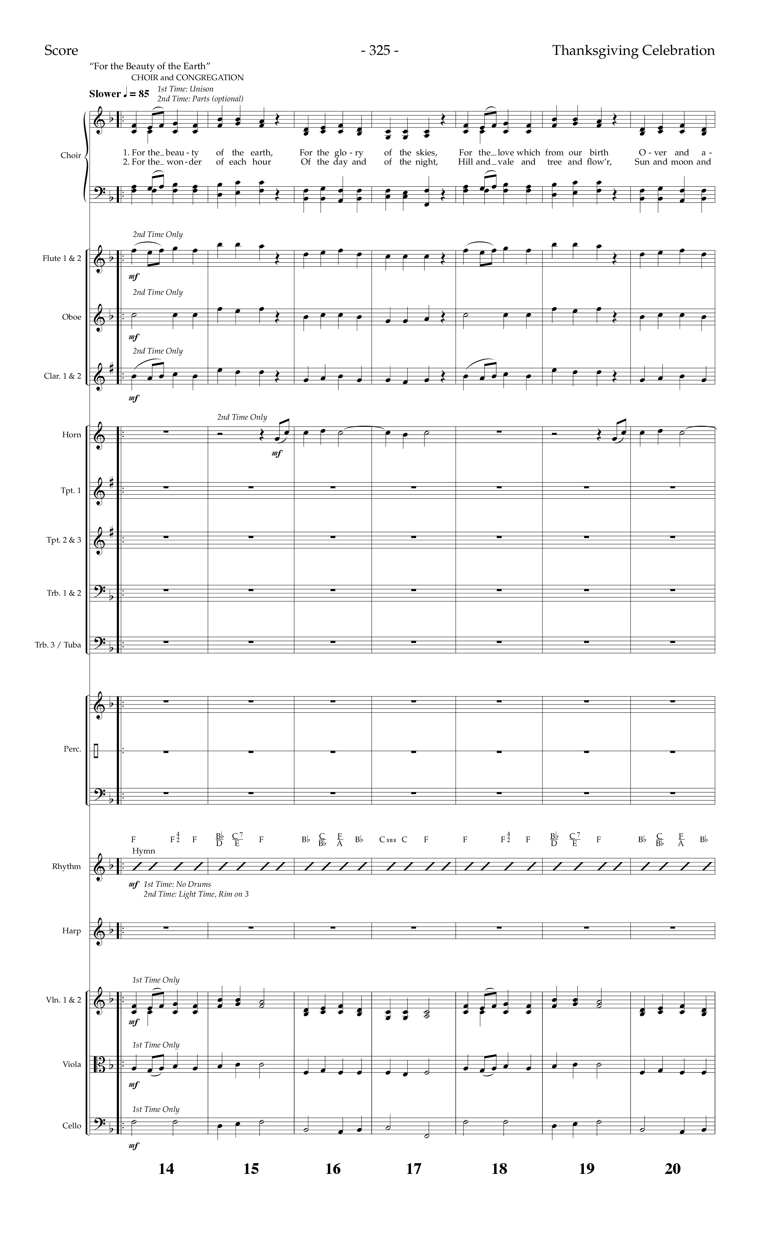Thanksgiving Celebration (Choral Anthem SATB) Orchestration (Lifeway Choral / Arr. Dennis Allen)
