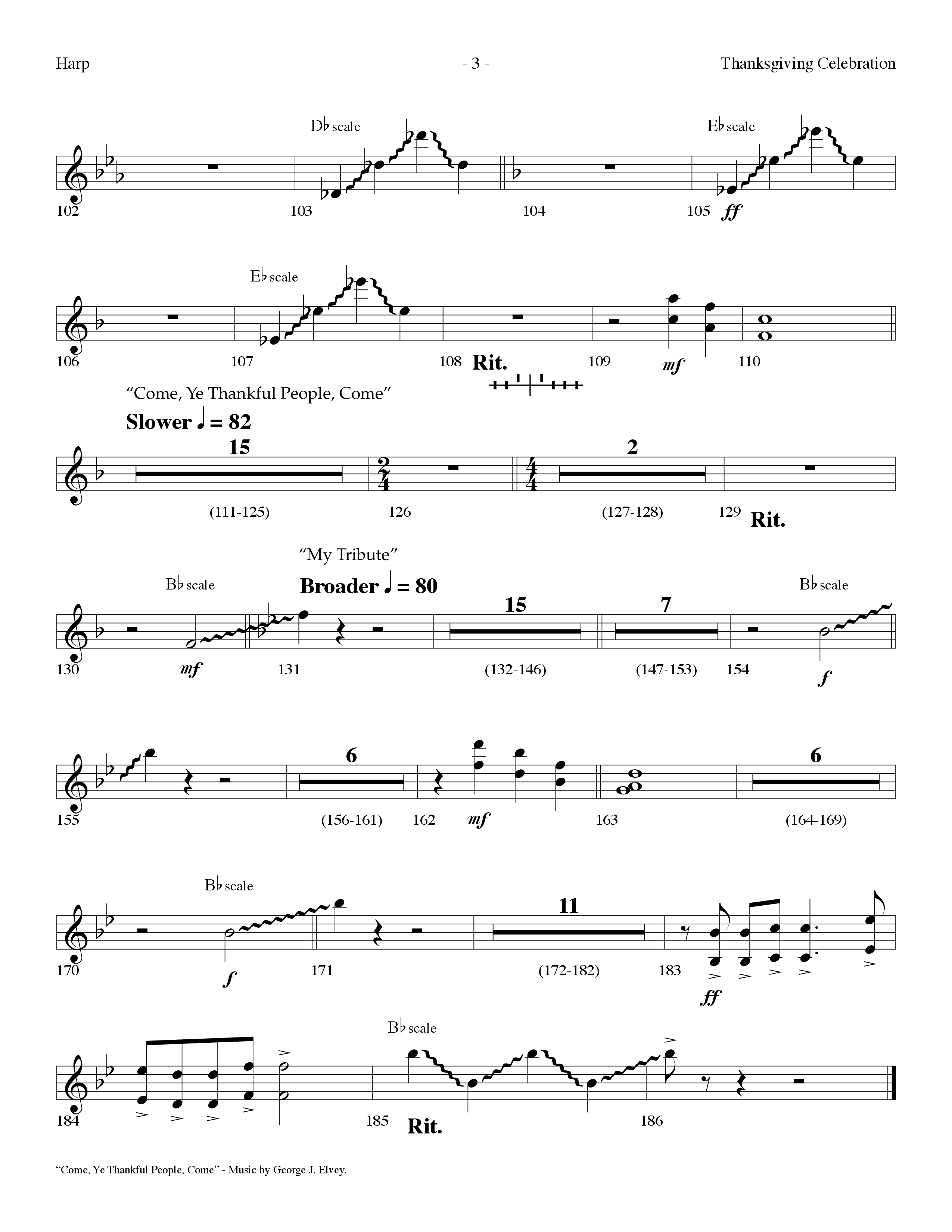 Thanksgiving Celebration (Choral Anthem SATB) Harp (Lifeway Choral / Arr. Dennis Allen)