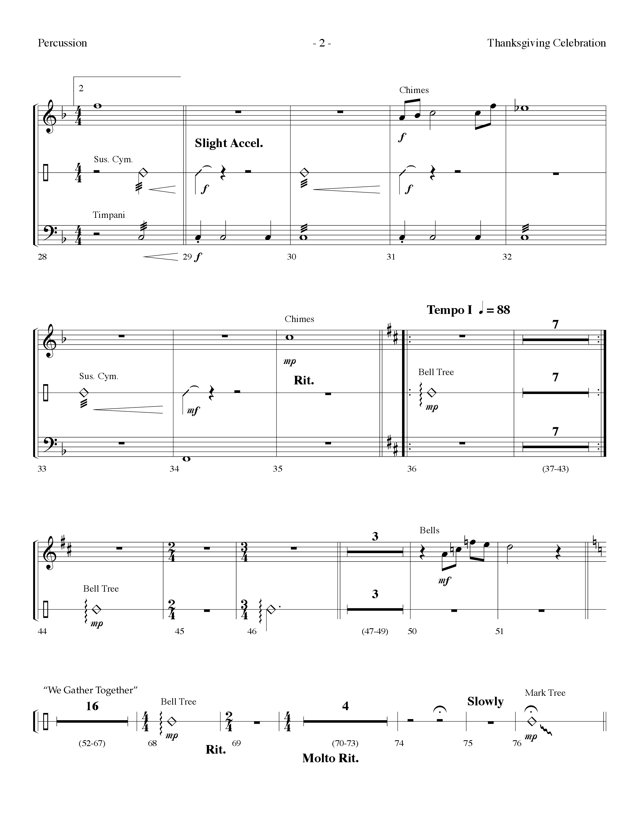 Thanksgiving Celebration (Choral Anthem SATB) Percussion (Lifeway Choral / Arr. Dennis Allen)