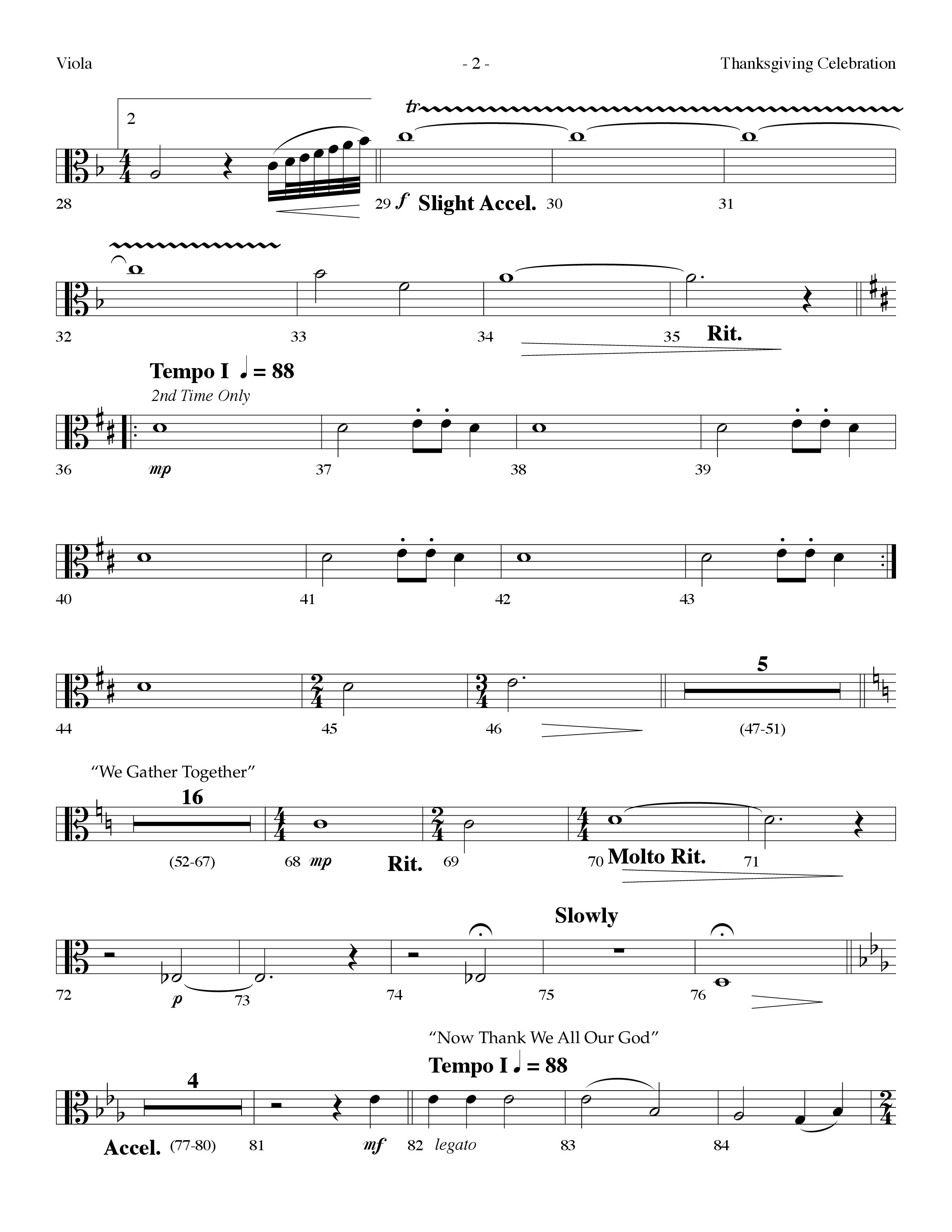 Thanksgiving Celebration (Choral Anthem SATB) Viola (Lifeway Choral / Arr. Dennis Allen)